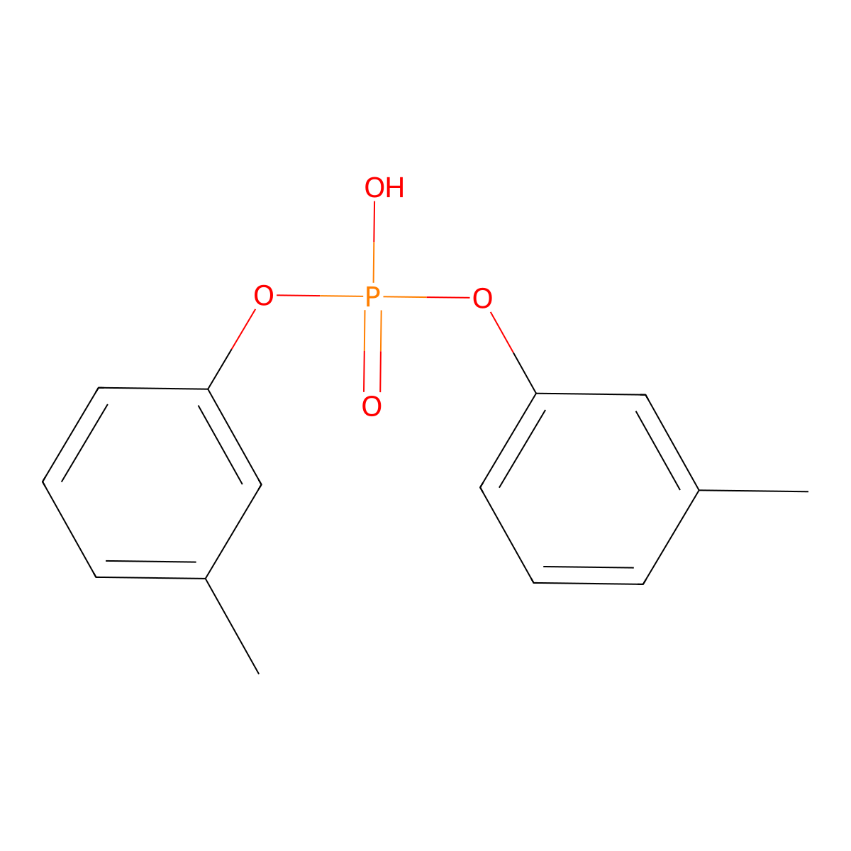 Bis(3-methylphenyl) hydrogen phosphate molecular structure, CAS 36400-46-1