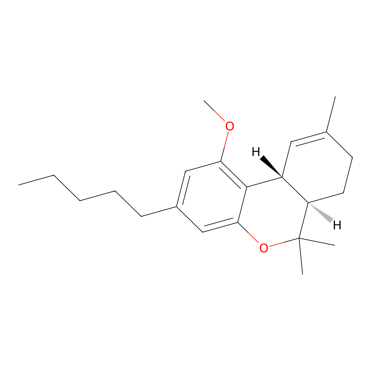 O-Methyl-delta-9 tetrahydrocannabinol molecular structure, CAS 36403-68-6