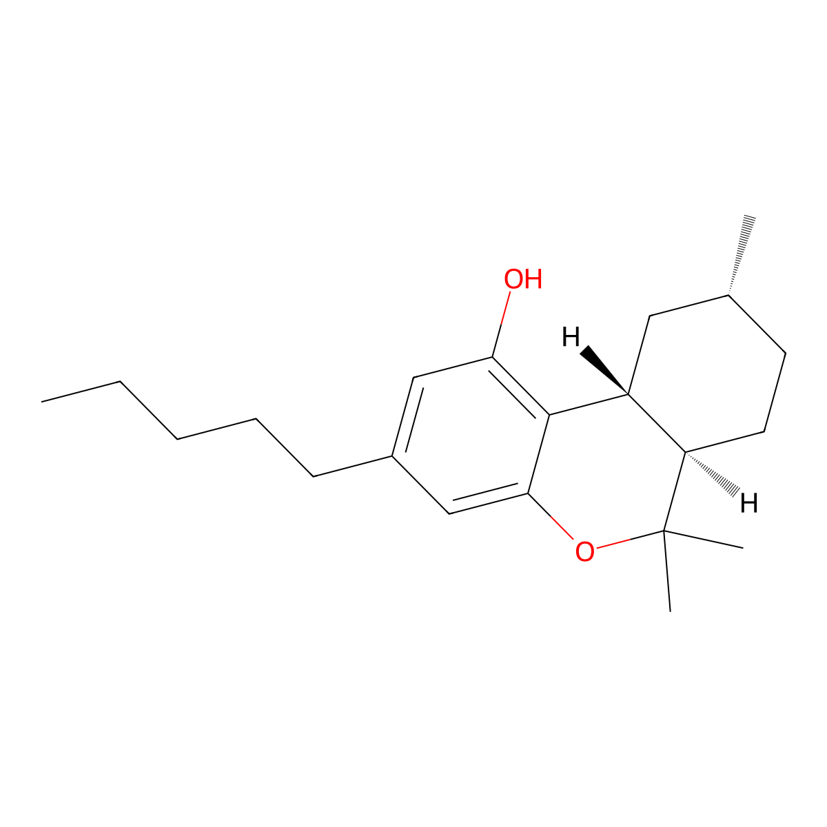 9(R)-Hexahydrocannabinol molecular structure, CAS 36403-90-4