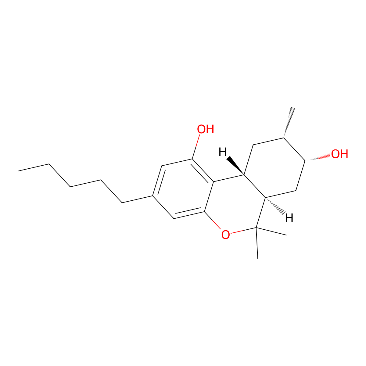 8(R)-Hydroxy-9(S)-Hexahydrocannabinol molecular structure, CAS 36403-92-6