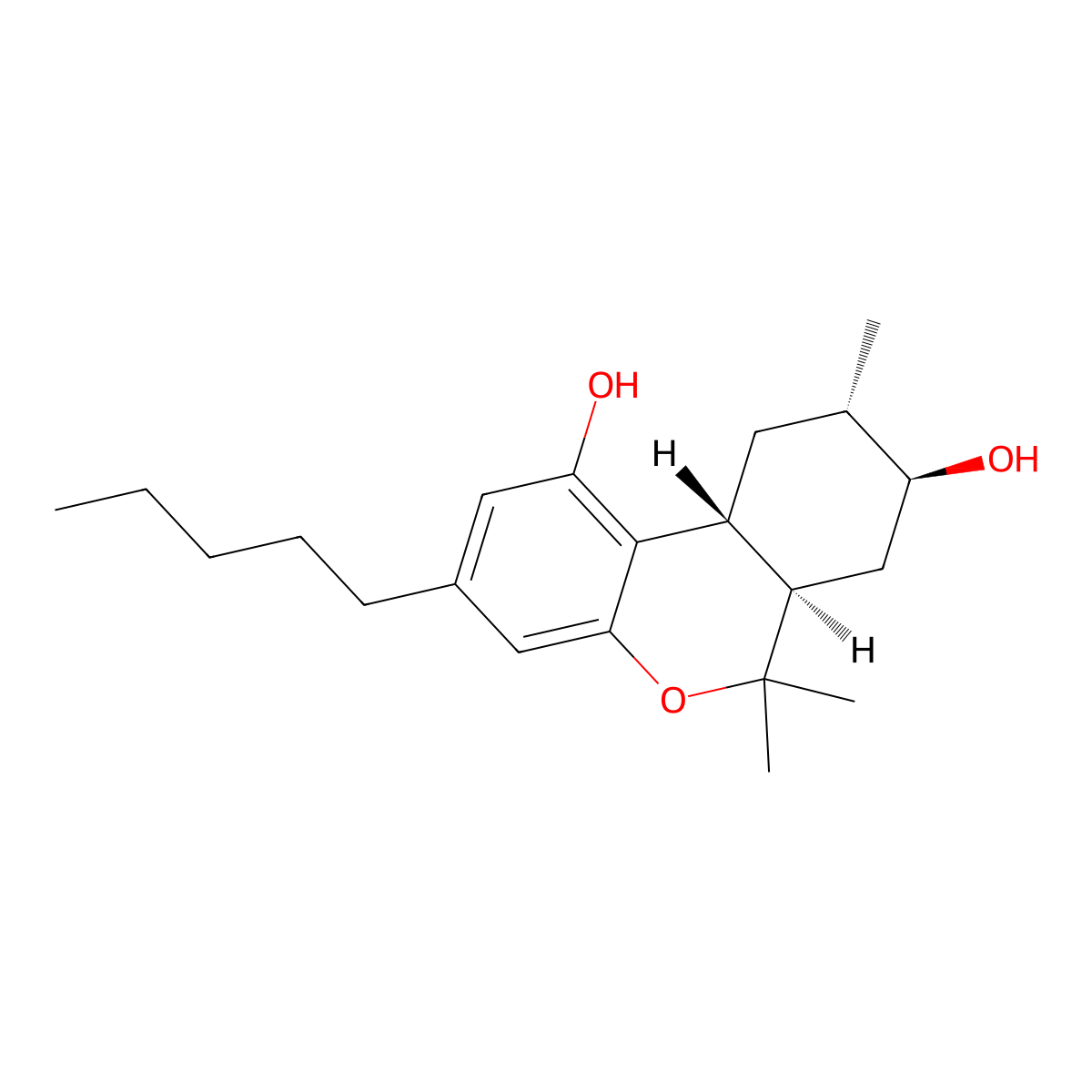 8(S)-hydroxy-9(S)-Hexahydrocannabinol molecular structure, CAS 36403-93-7