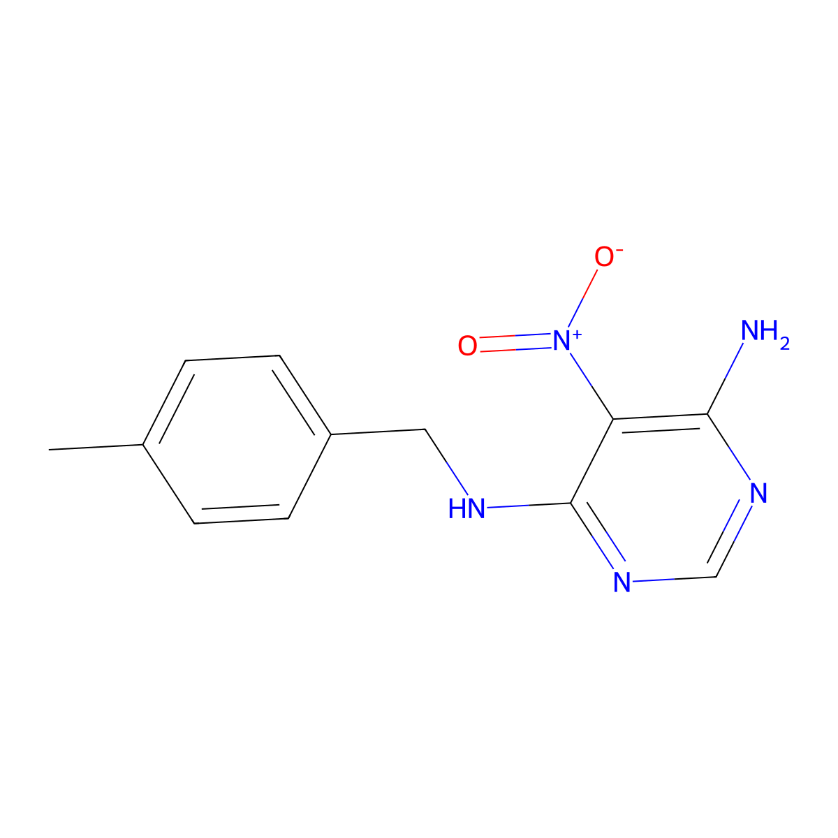N4-[(4-methylphenyl)methyl]-5-nitropyrimidine-4,6-diamine molecular structure, CAS 364039-65-6