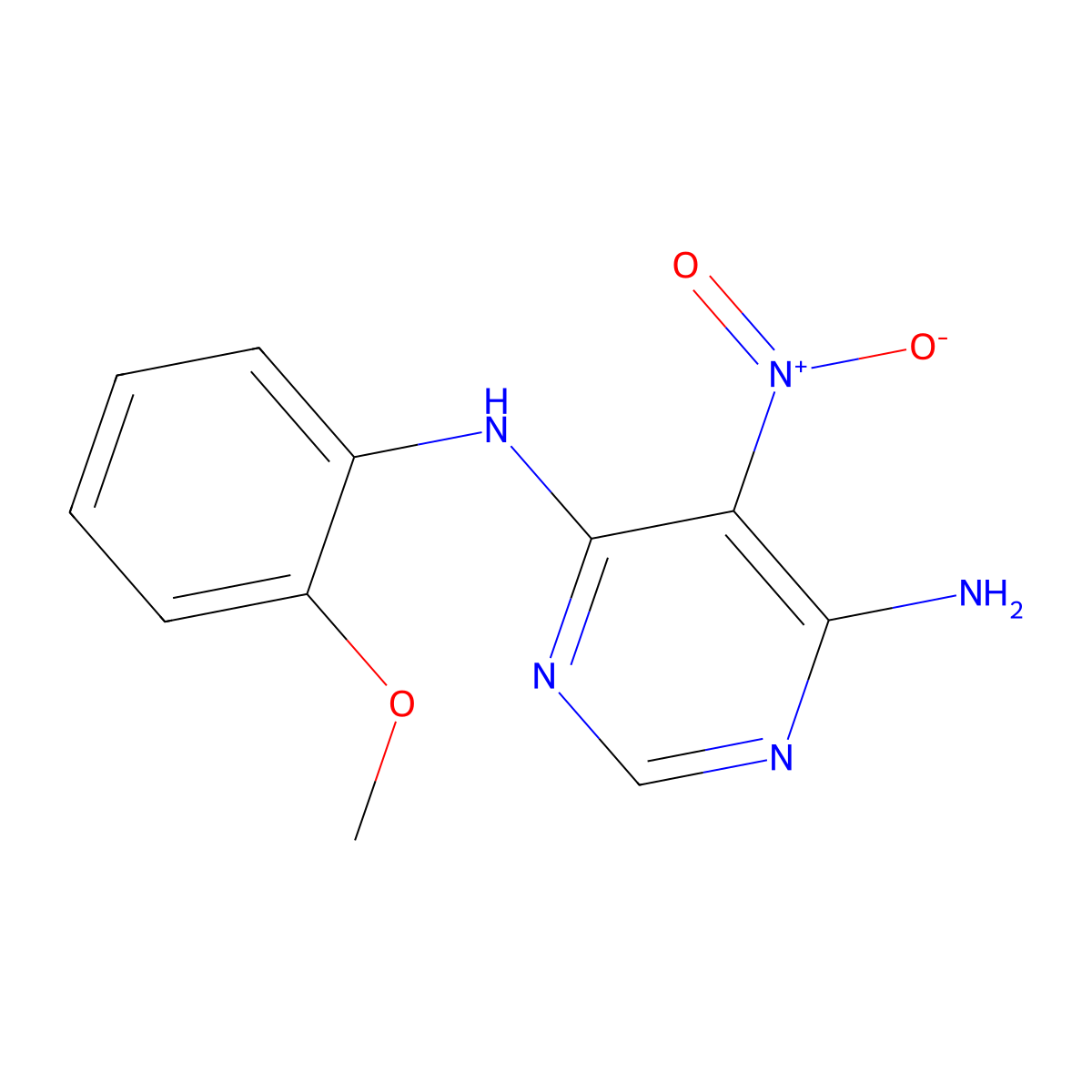 N-(2-methoxyphenyl)-5-nitropyrimidine-4,6-diamine molecular structure, CAS 364040-00-6