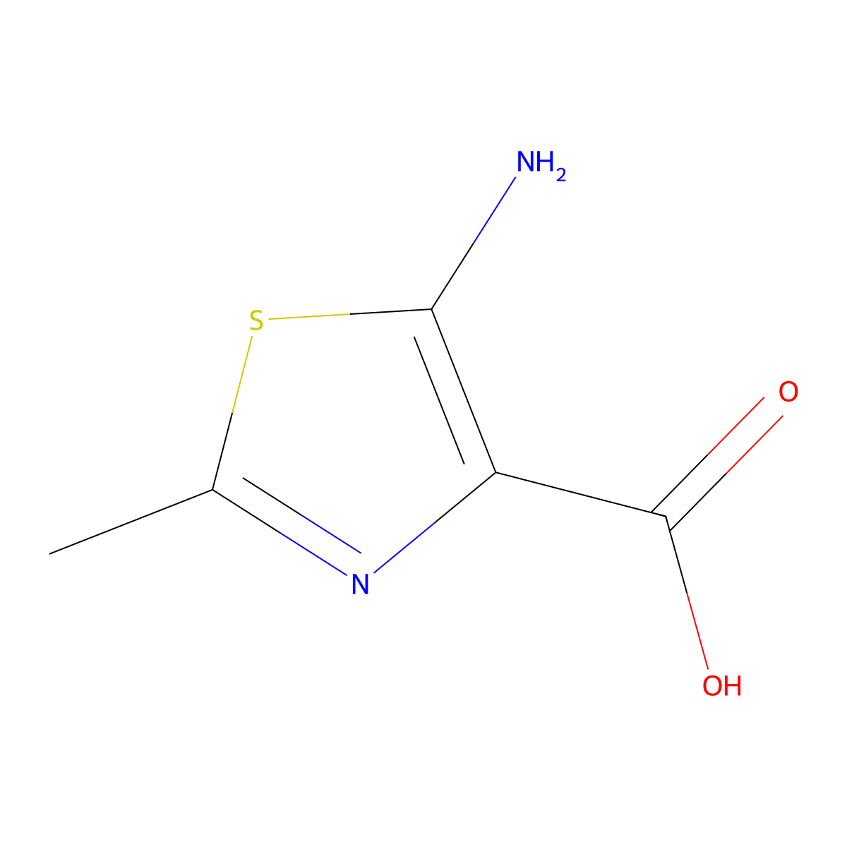 5-Amino-2-methyl-1,3-thiazole-4-carboxylic acid molecular structure, CAS 36405-01-3