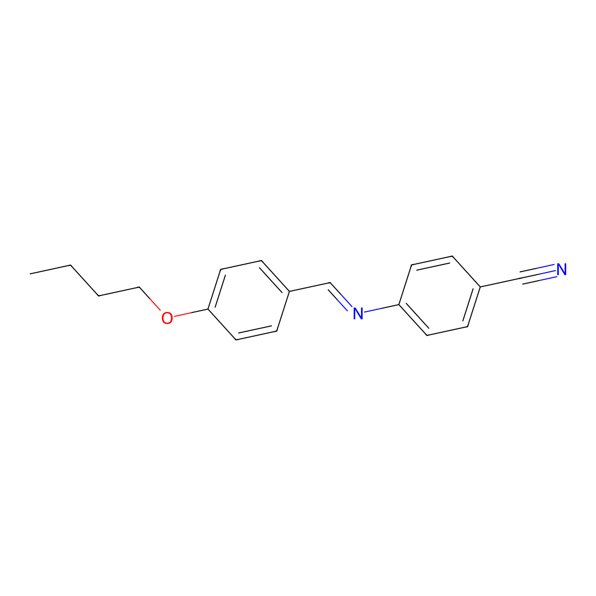 Benzonitrile, 4-[[(4-butoxyphenyl)methylene]amino]- molecular structure, CAS 36405-17-1