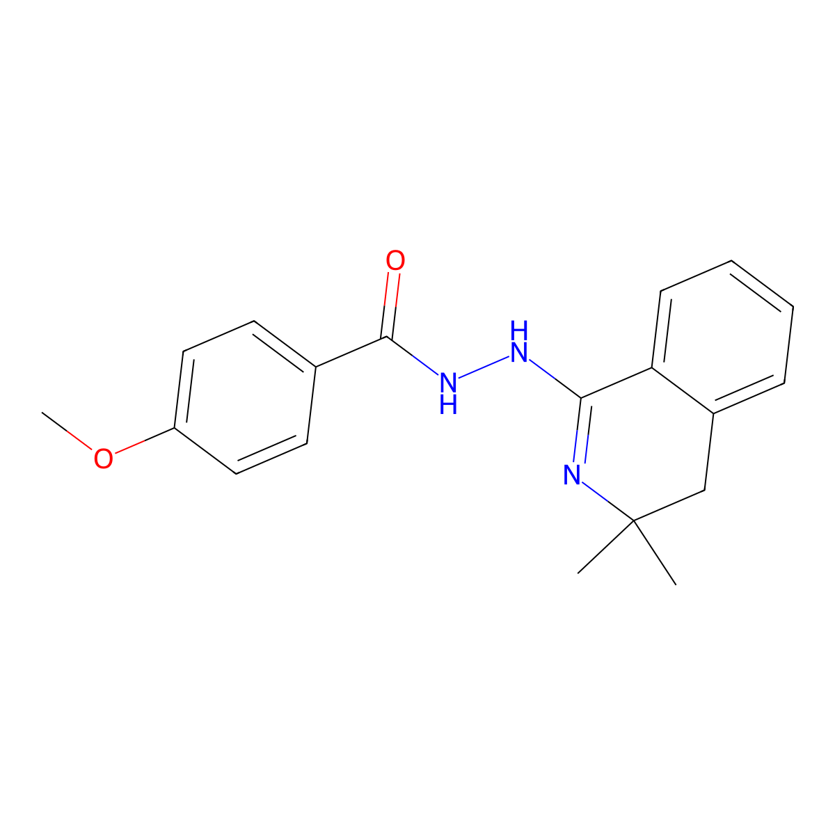 N'-(3,3-dimethyl-4H-isoquinolin-1-yl)-4-methoxybenzohydrazide molecular structure, CAS 364051-10-5