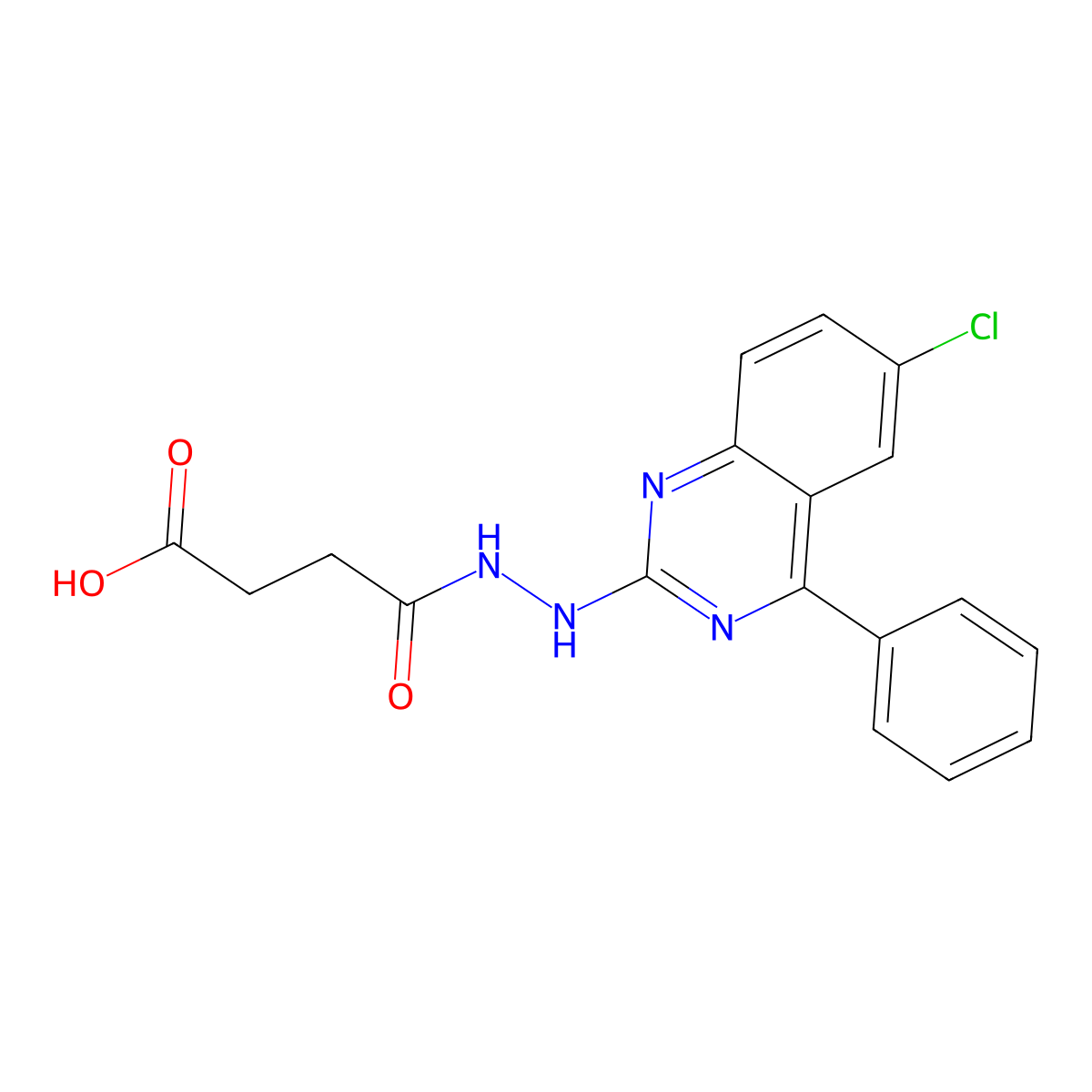4-[2-(6-Chloro-4-phenylquinazolin-2-yl)hydrazinyl]-4-oxobutanoic acid molecular structure, CAS 364051-38-7