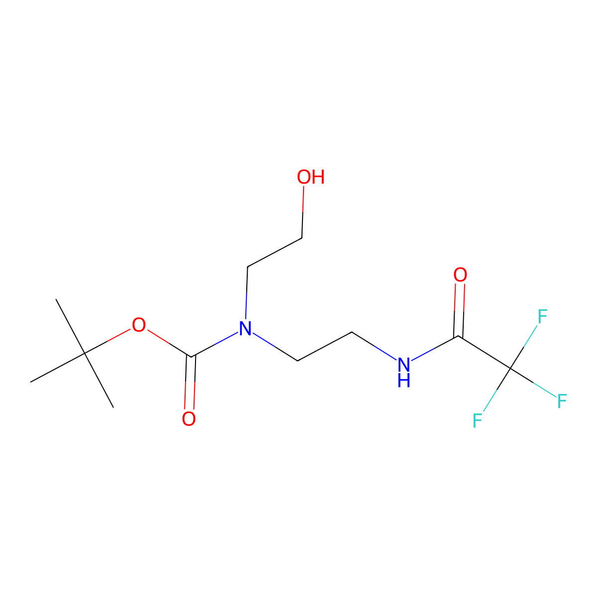 tert-Butyl 2-hydroxyethyl(2-(2,2,2-trifluoroacetamido)ethyl)carbamate molecular structure, CAS 364056-55-3