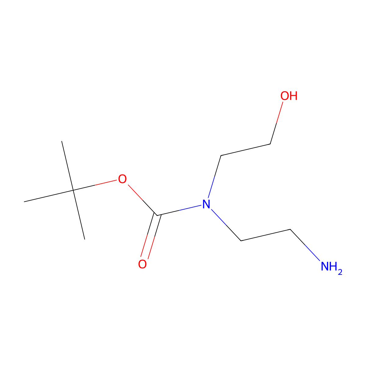 tert-Butyl 2-aminoethyl2-hydroxyethylcarbamate molecular structure, CAS 364056-56-4