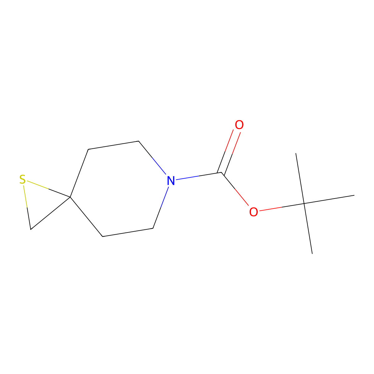 1,1-Dimethylethyl 1-thia-6-azaspiro[2.5]octane-6-carboxylate molecular structure, CAS 364056-61-1