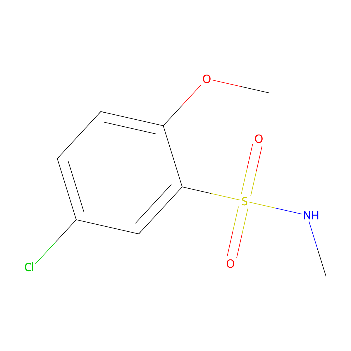 5-chloro-2-methoxy-N-methylbenzenesulfonamide molecular structure, CAS 364067-04-9