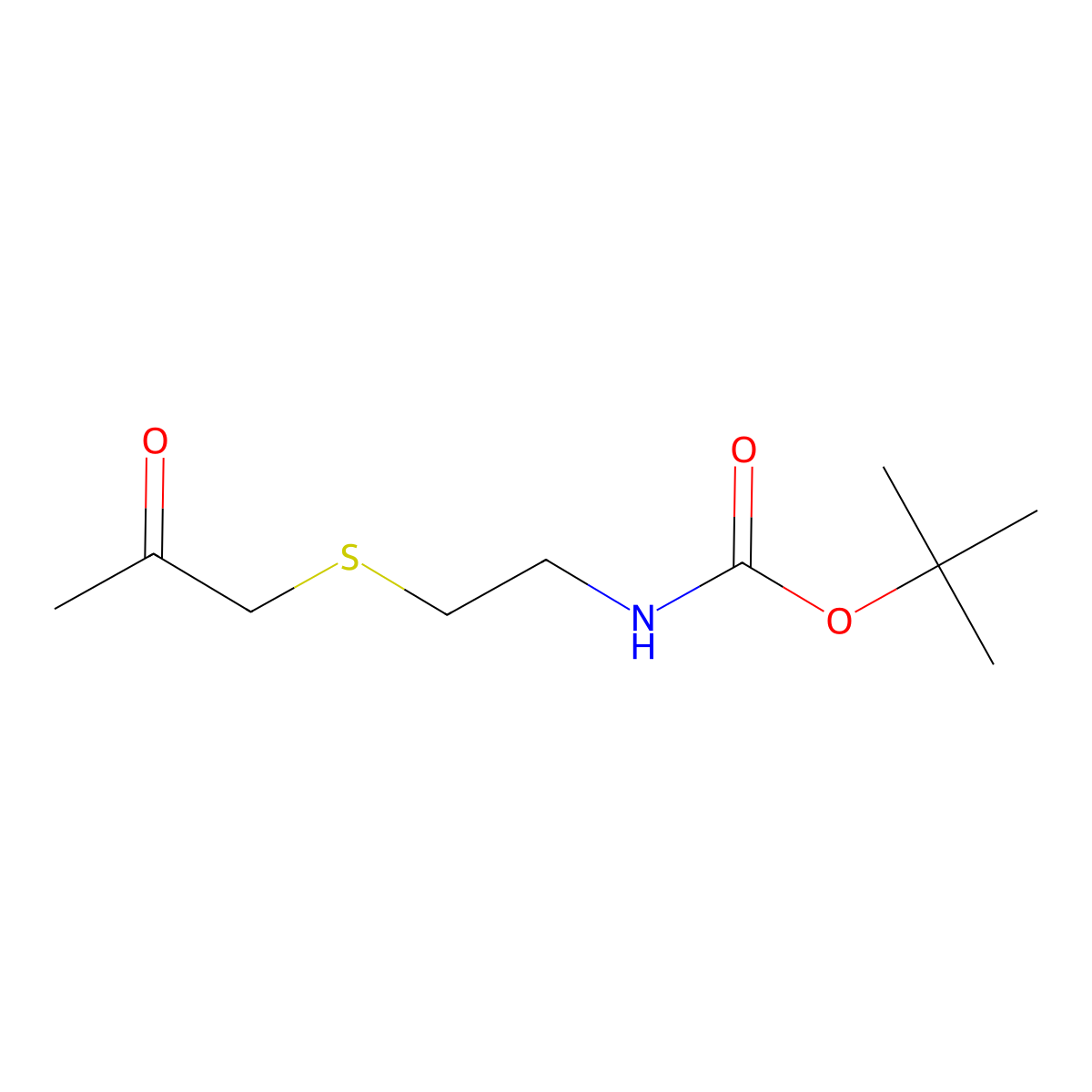 Tert-butyl (2-((2-oxopropyl)thio)ethyl)carbamate molecular structure, CAS 364068-28-0