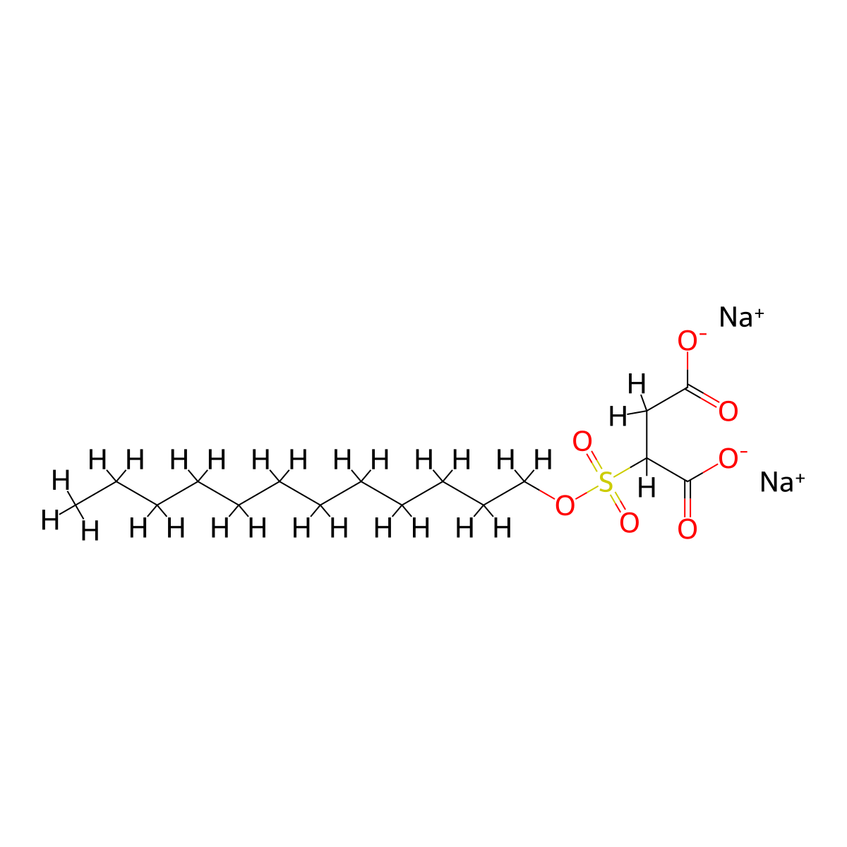 butanedioic acid, ((dodecyloxy)sulfonyl)-, disodium salt molecular structure, CAS 36409-57-1