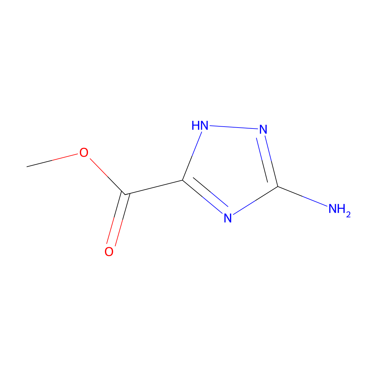 methyl 5-amino-1H-(1,2,4)triazole-3-carboxylate molecular structure, CAS 3641-14-3