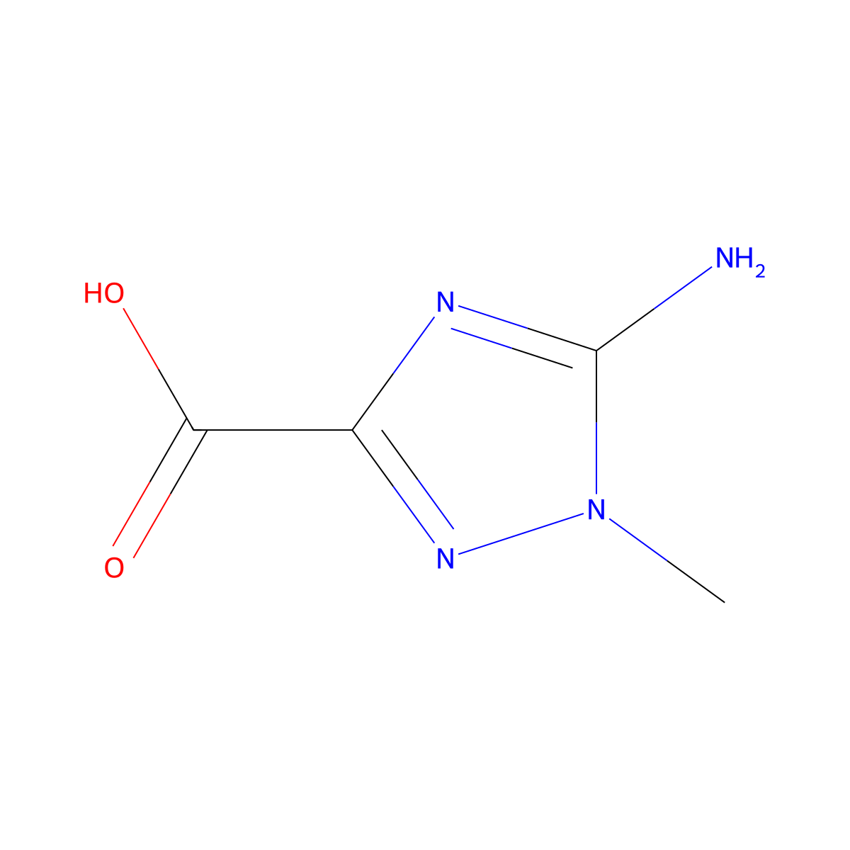5-amino-1-methyl-1H-1,2,4-triazole-3-carboxylic acid molecular structure, CAS 3641-16-5