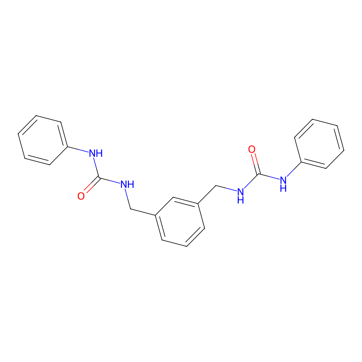 1,1'-(Benzene-1,3-diyldimethanediyl)bis(3-phenylurea) molecular structure, CAS 36411-65-1