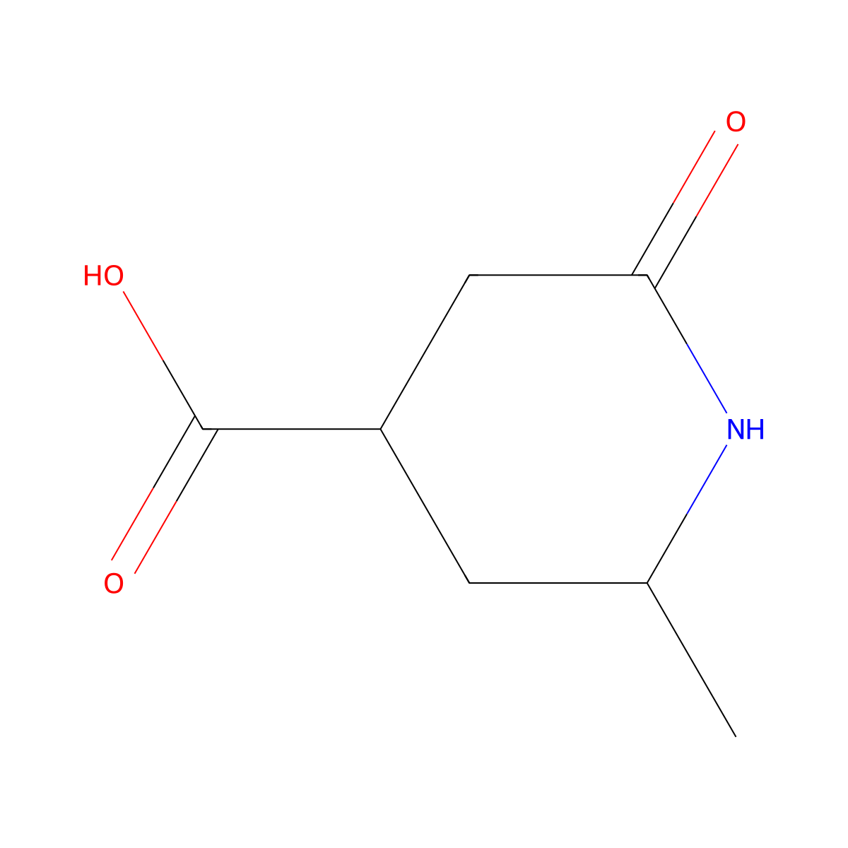 2-Methyl-6-oxopiperidine-4-carboxylic acid molecular structure, CAS 36412-01-8