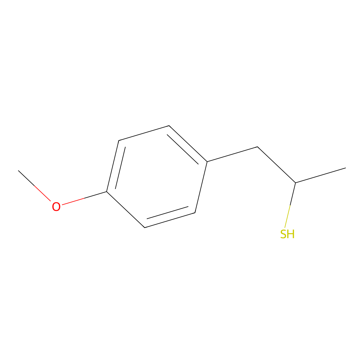 1-(4-Methoxyphenyl)propane-2-thiol molecular structure, CAS 36427-87-9