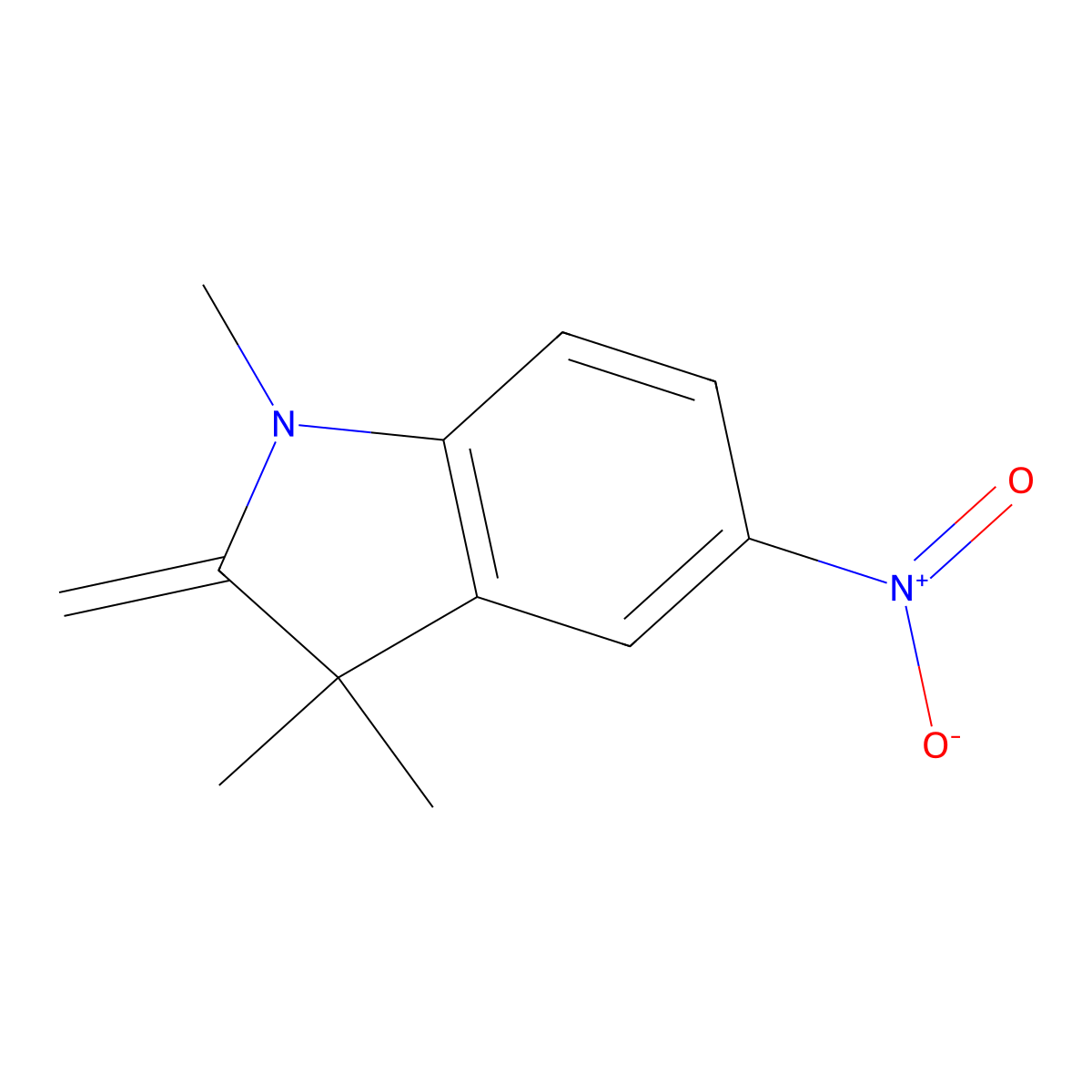 1,3,3-Trimethyl-2-methylene-5-nitroindoline molecular structure, CAS 36429-14-8