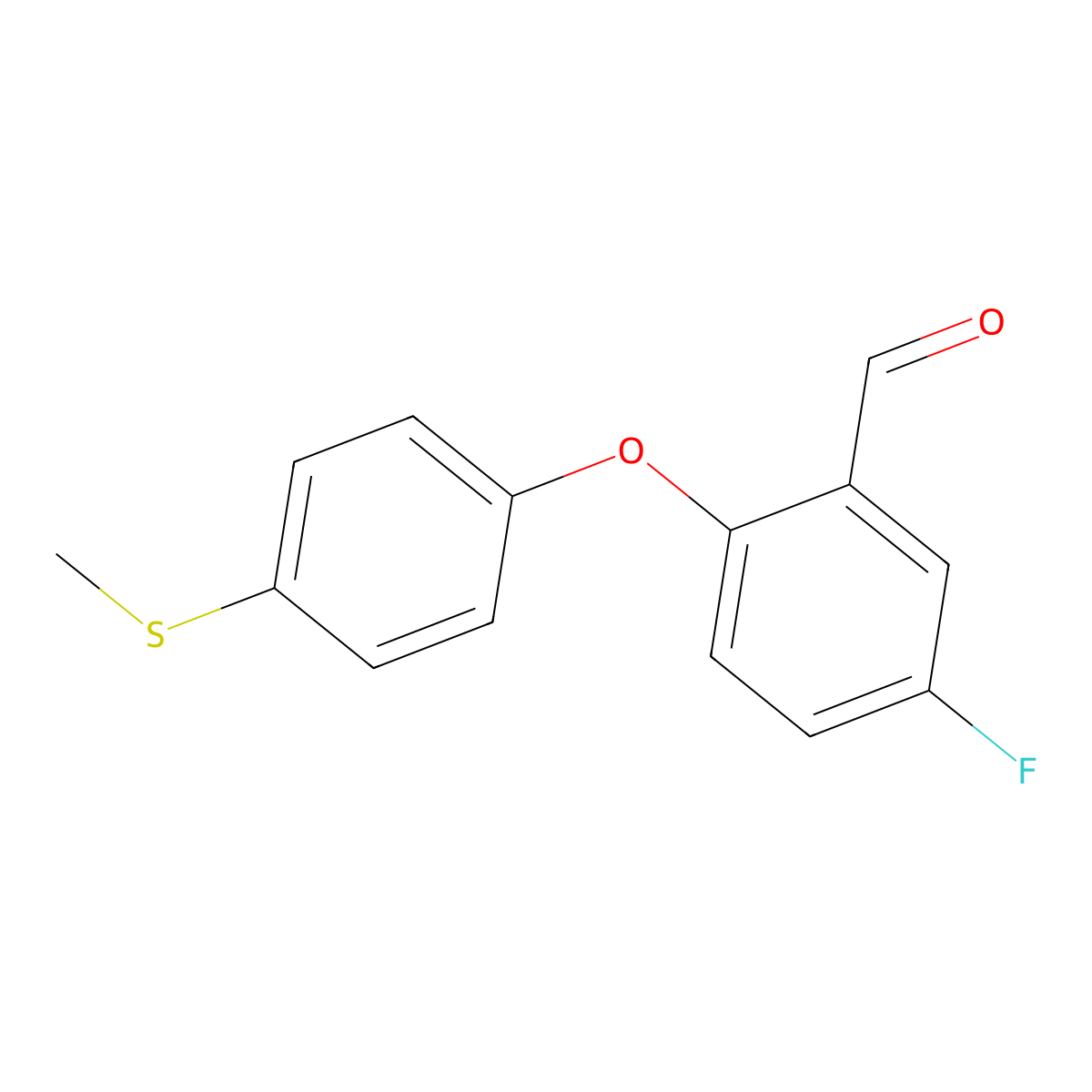 5-Fluoro-2-[4-(methylsulfanyl)phenoxy]benzaldehyde molecular structure, CAS 364323-74-0