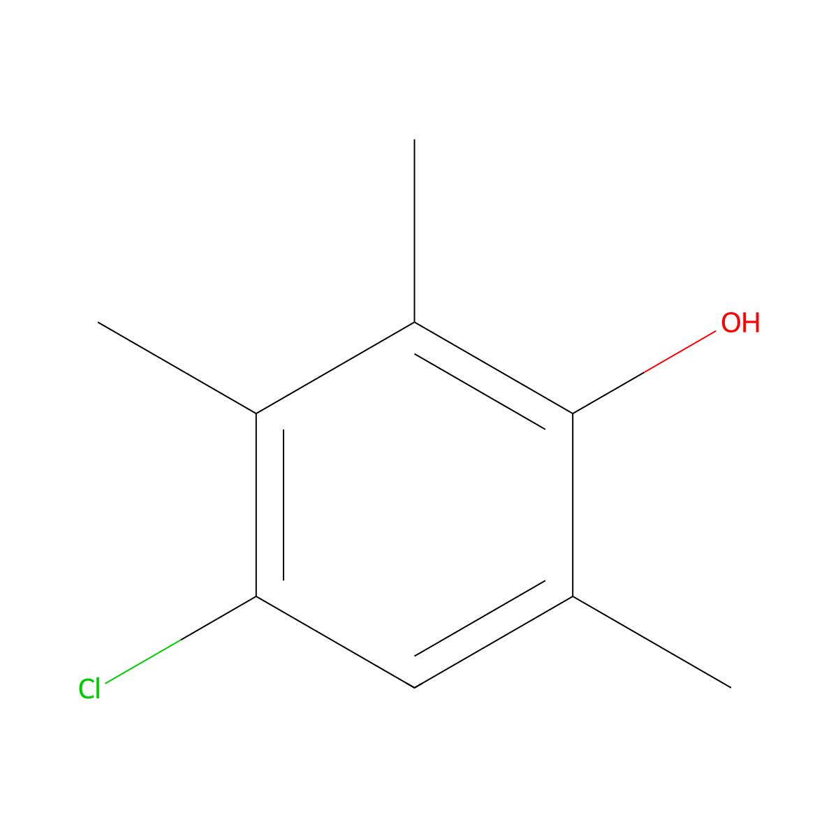 4-Chloro-2,3,6-trimethylphenol molecular structure, CAS 36433-51-9