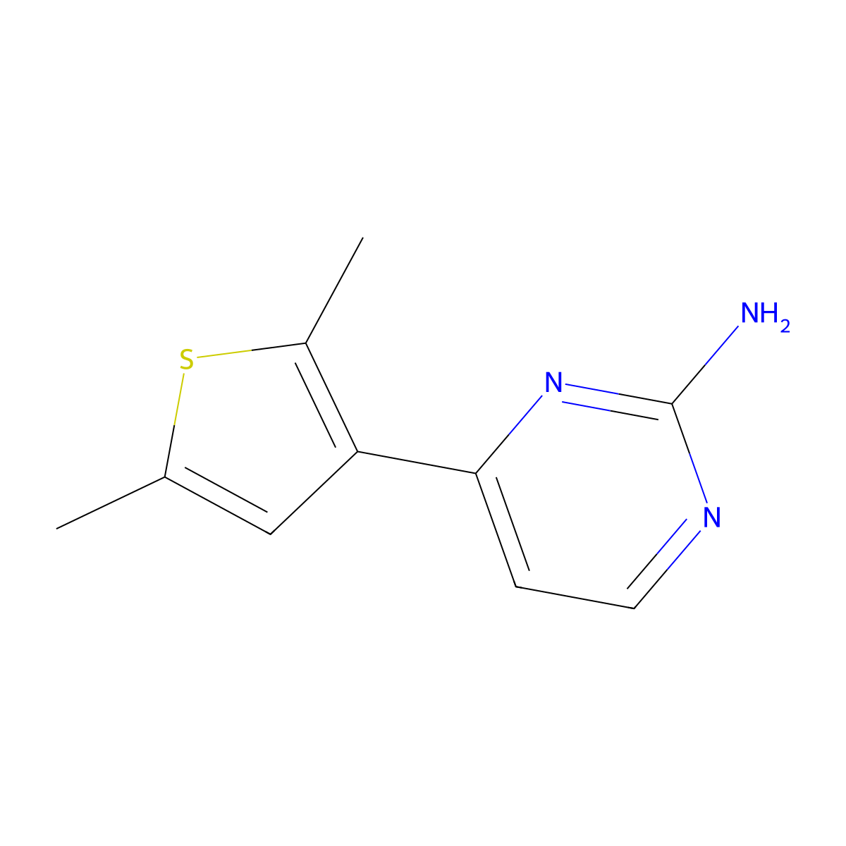 4-(2,5-Dimethylthiophen-3-yl)pyrimidin-2-amine molecular structure, CAS 364334-90-7