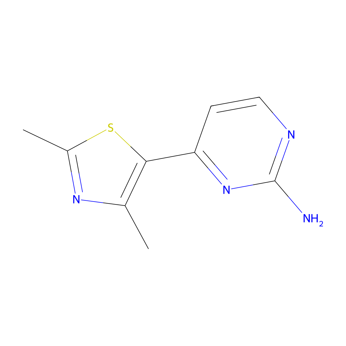 4-(2,4-Dimethyl-Thiazol-5-Yl)-Pyrimidin-2-Ylamine molecular structure, CAS 364334-94-1