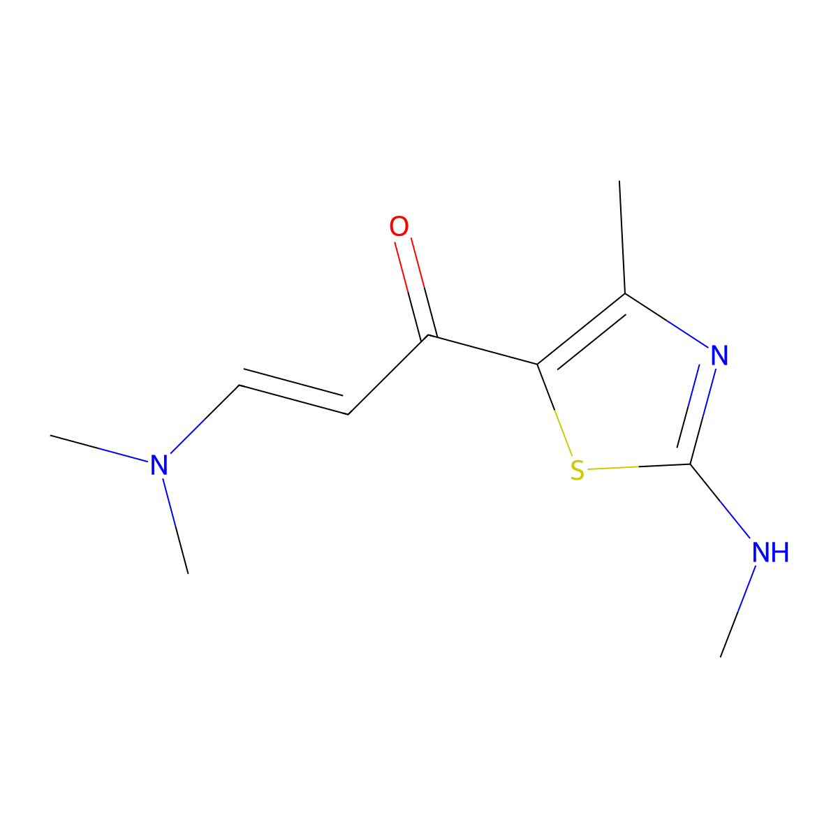 3-Dimethylamino-1-(4-methyl-2-methylaminothiazol-5-yl)propenone molecular structure, CAS 364334-95-2