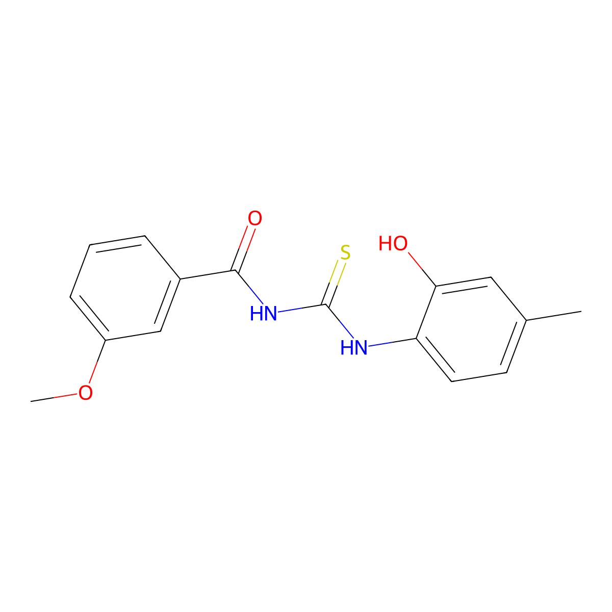 N-[(2-hydroxy-4-methylphenyl)carbamothioyl]-3-methoxybenzamide molecular structure, CAS 364337-61-1