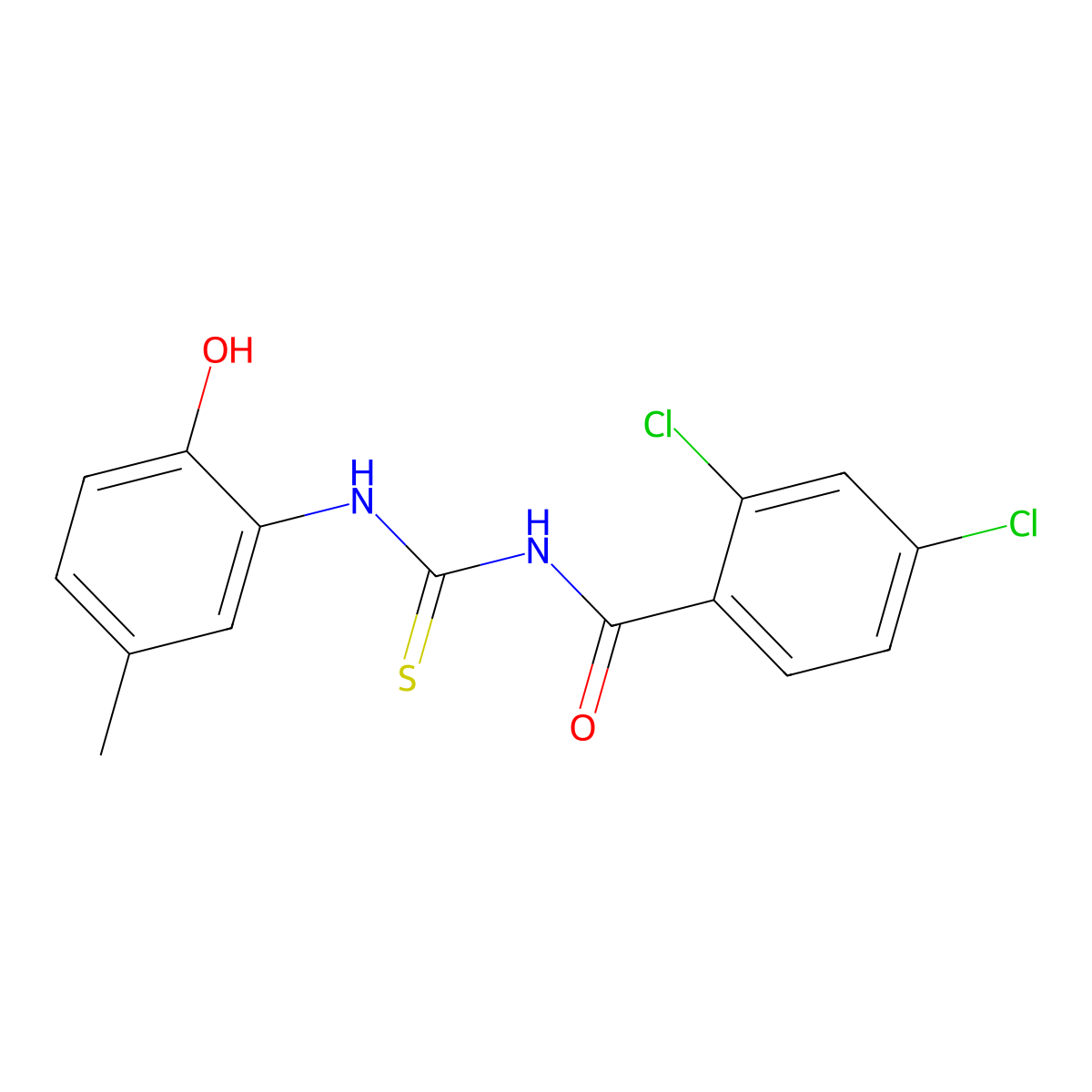 2,4-dichloro-N-[(2-hydroxy-5-methylphenyl)carbamothioyl]benzamide molecular structure, CAS 364337-78-0