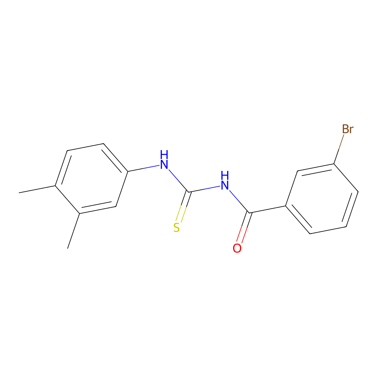 3-bromo-N-[(3,4-dimethylphenyl)carbamothioyl]benzamide molecular structure, CAS 364337-85-9