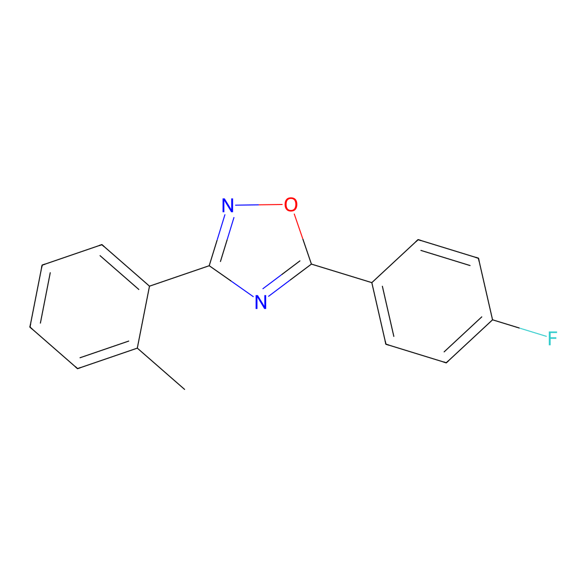 5-(4-Fluorophenyl)-3-(2-methylphenyl)-1,2,4-oxadiazole molecular structure, CAS 364337-90-6
