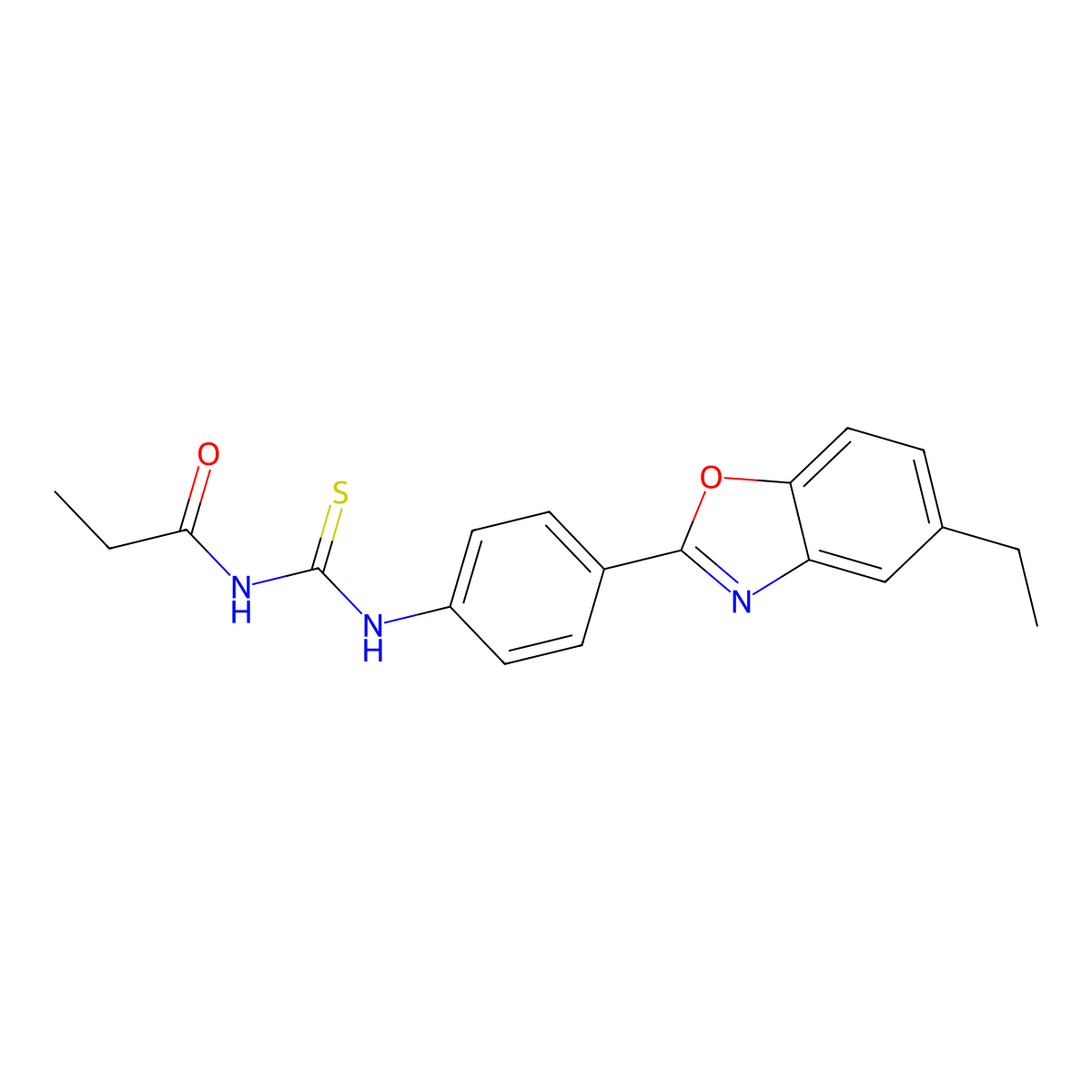 N-[[4-(5-ethyl-1,3-benzoxazol-2-yl)phenyl]carbamothioyl]propanamide molecular structure, CAS 364337-95-1