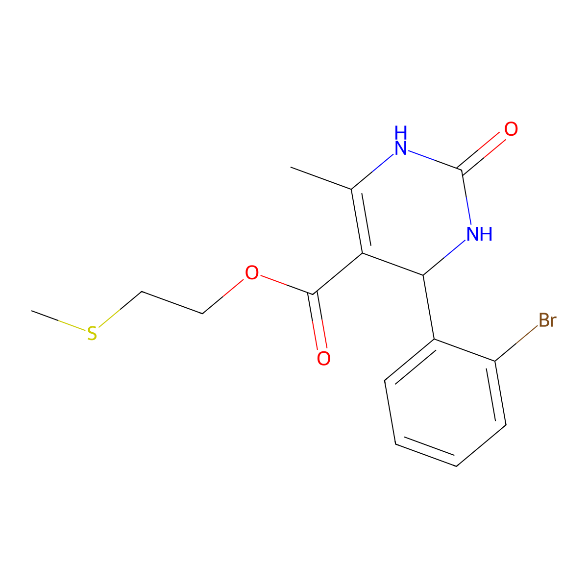 2-(Methylsulfanyl)ethyl 4-(2-bromophenyl)-6-methyl-2-oxo-1,2,3,4-tetrahydro-5-pyrimidinecarboxylate molecular structure, CAS 364338-06-7
