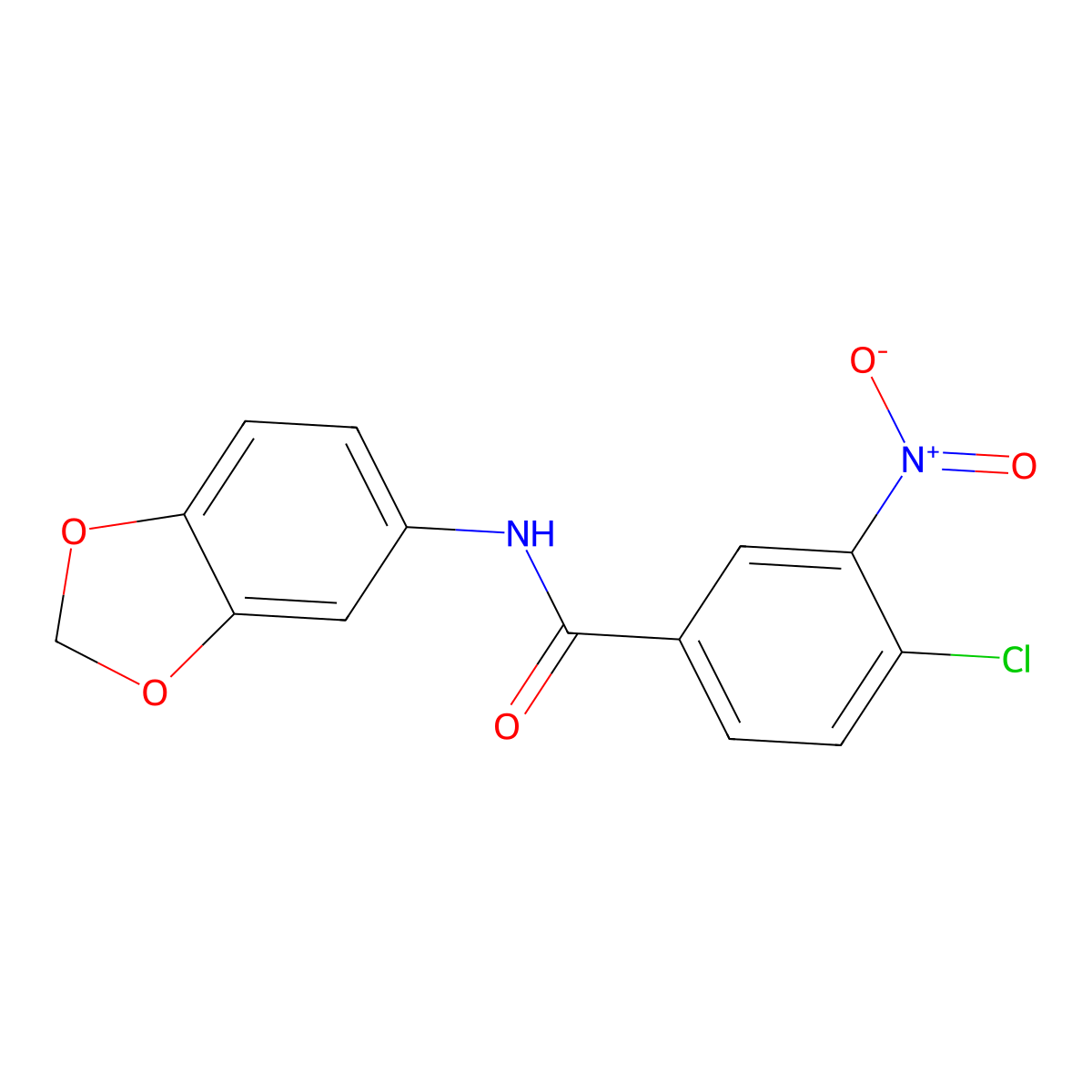 N-(1,3-benzodioxol-5-yl)-4-chloro-3-nitrobenzamide molecular structure, CAS 364338-07-8