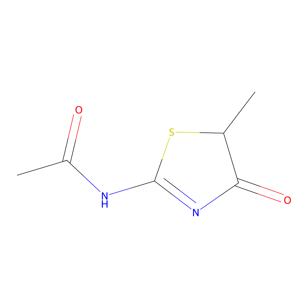 N-(5-methyl-4-oxo-4,5-dihydro-1,3-thiazol-2-yl)acetamide molecular structure, CAS 364338-12-5