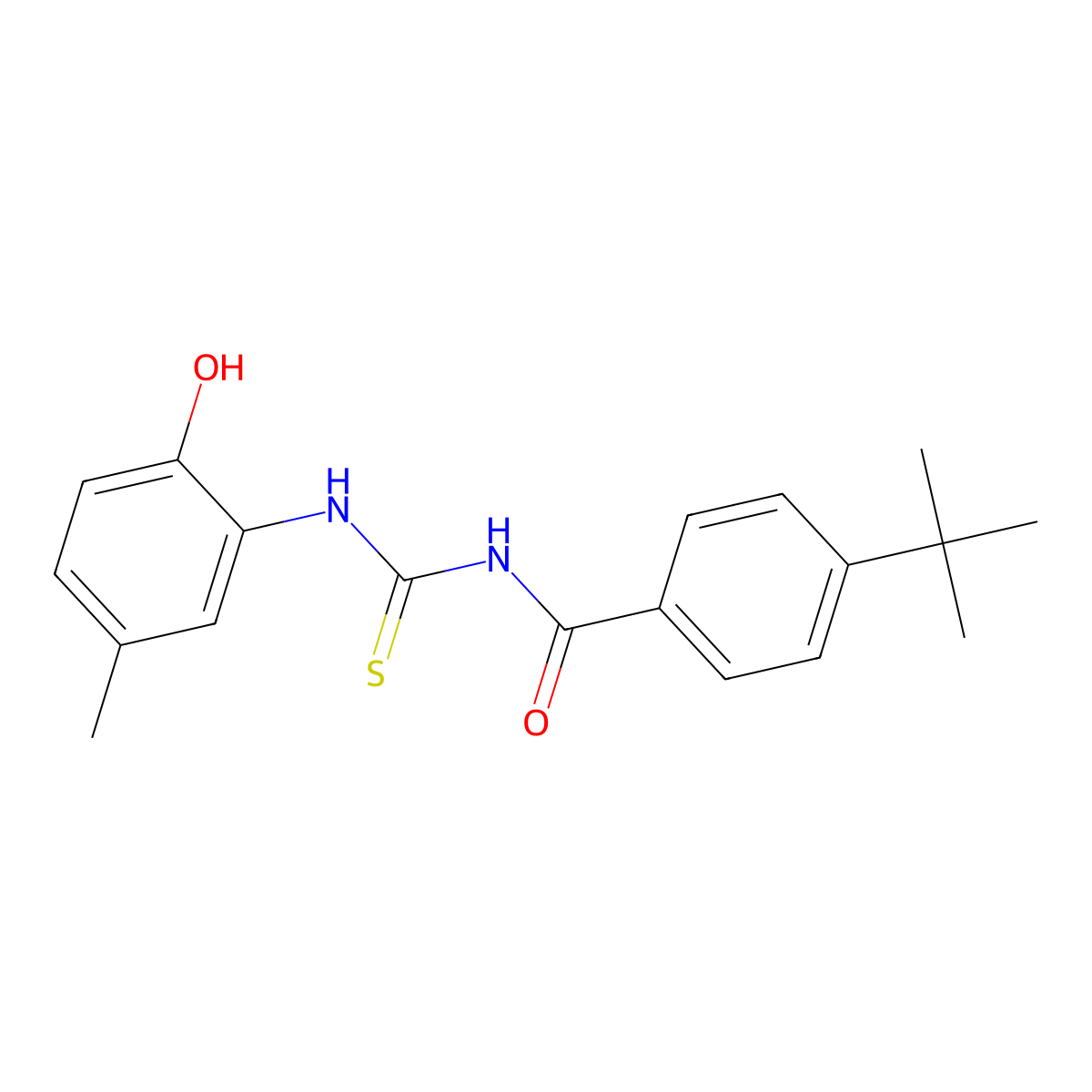 4-tert-butyl-N-[(2-hydroxy-5-methylphenyl)carbamothioyl]benzamide molecular structure, CAS 364338-18-1