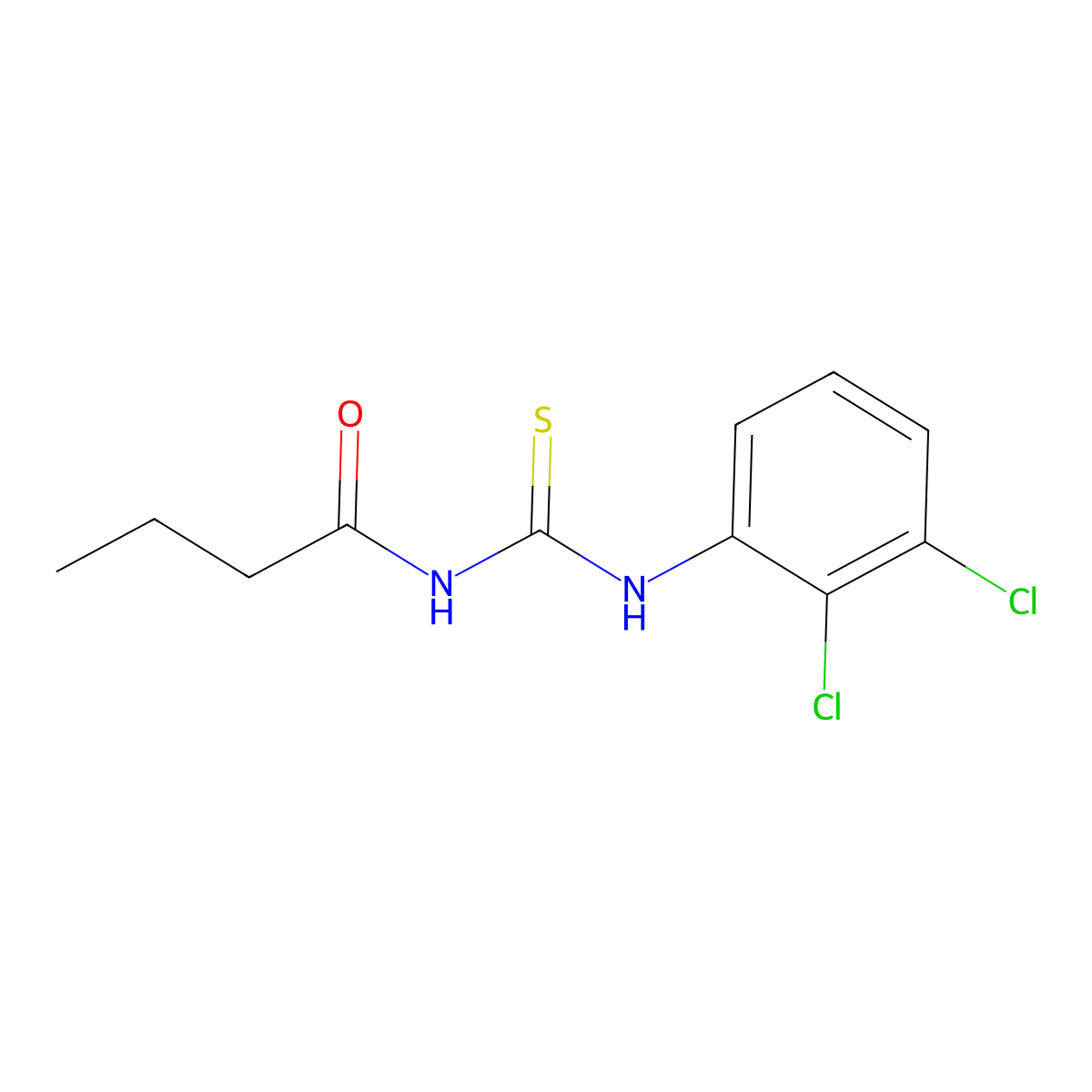 N-[(2,3-dichlorophenyl)carbamothioyl]butanamide molecular structure, CAS 364338-35-2
