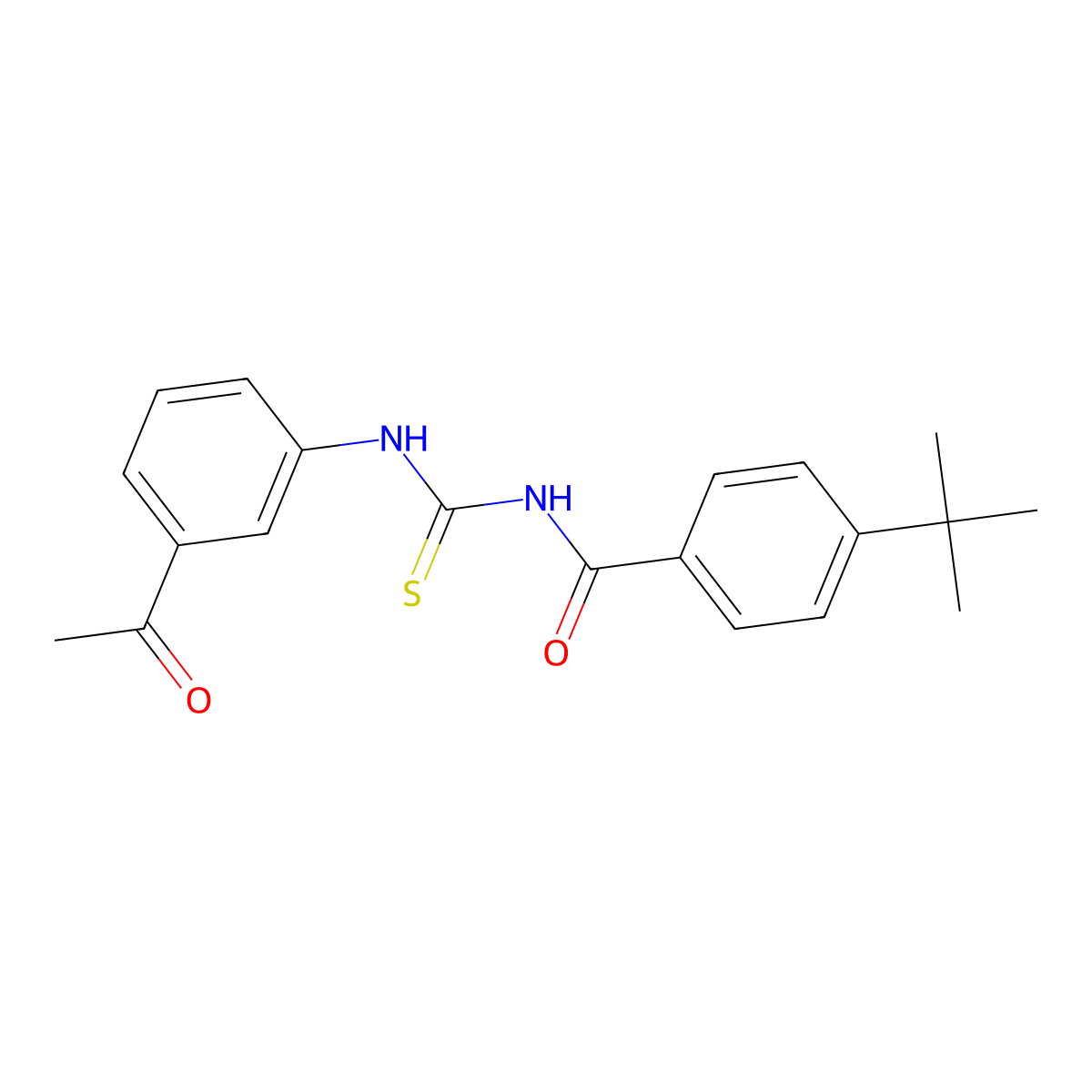 N-[(3-acetylphenyl)carbamothioyl]-4-tert-butylbenzamide molecular structure, CAS 364338-41-0