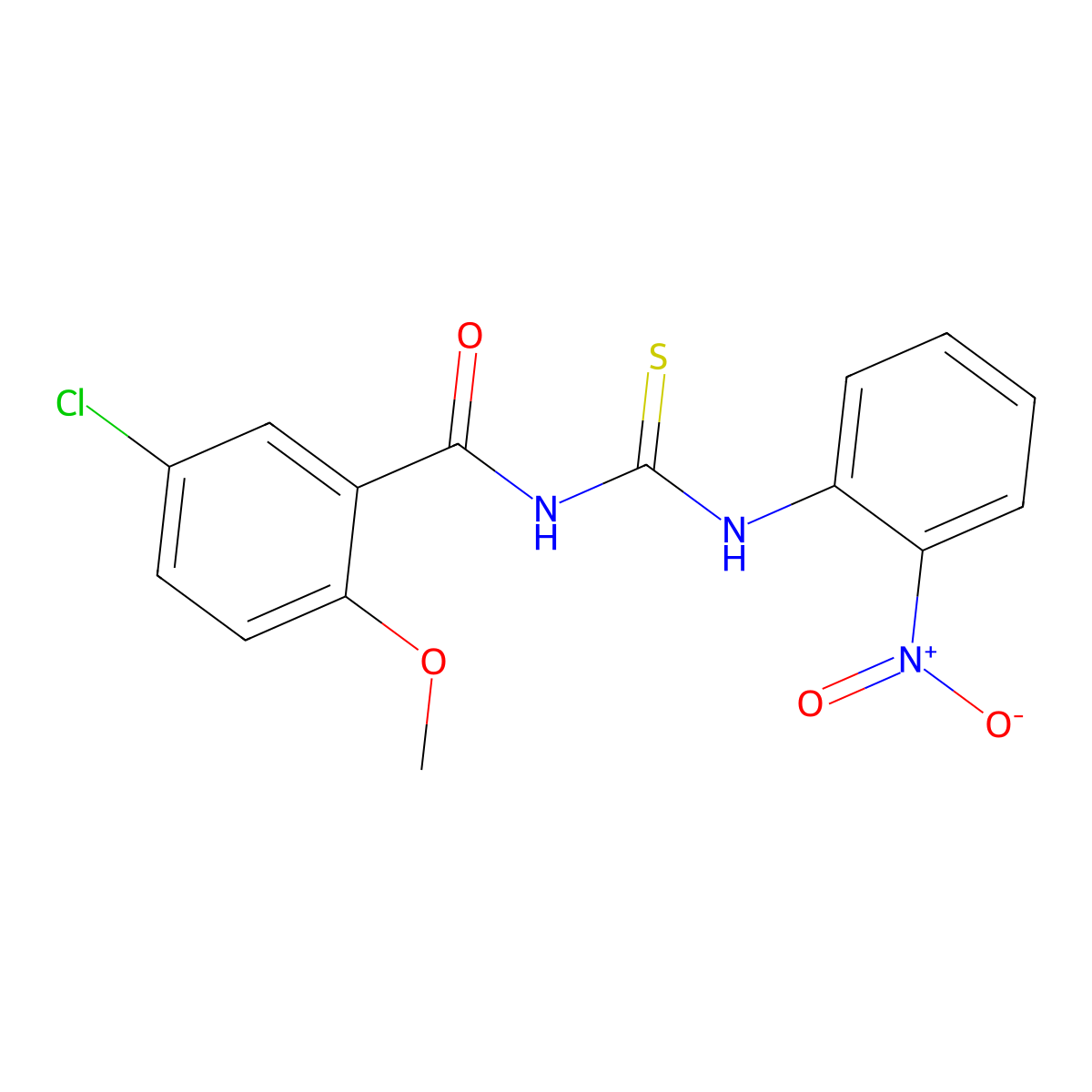 5-chloro-2-methoxy-N-[(2-nitrophenyl)carbamothioyl]benzamide molecular structure, CAS 364338-43-2