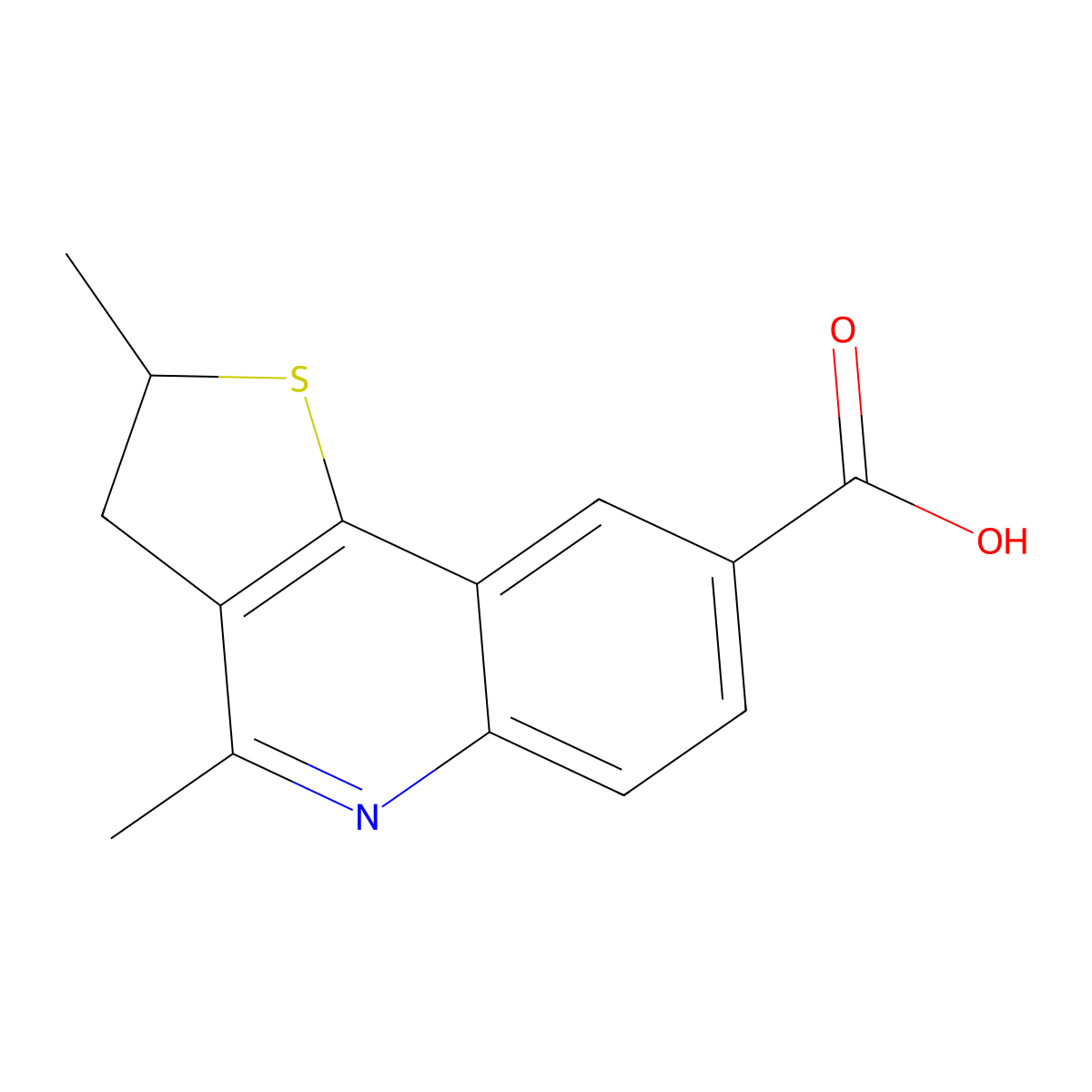 2,4-Dimethyl-2,3-Dihydro-Thieno(3,2-C)Quinoline-8-Carboxylic Acid molecular structure, CAS 364338-44-3