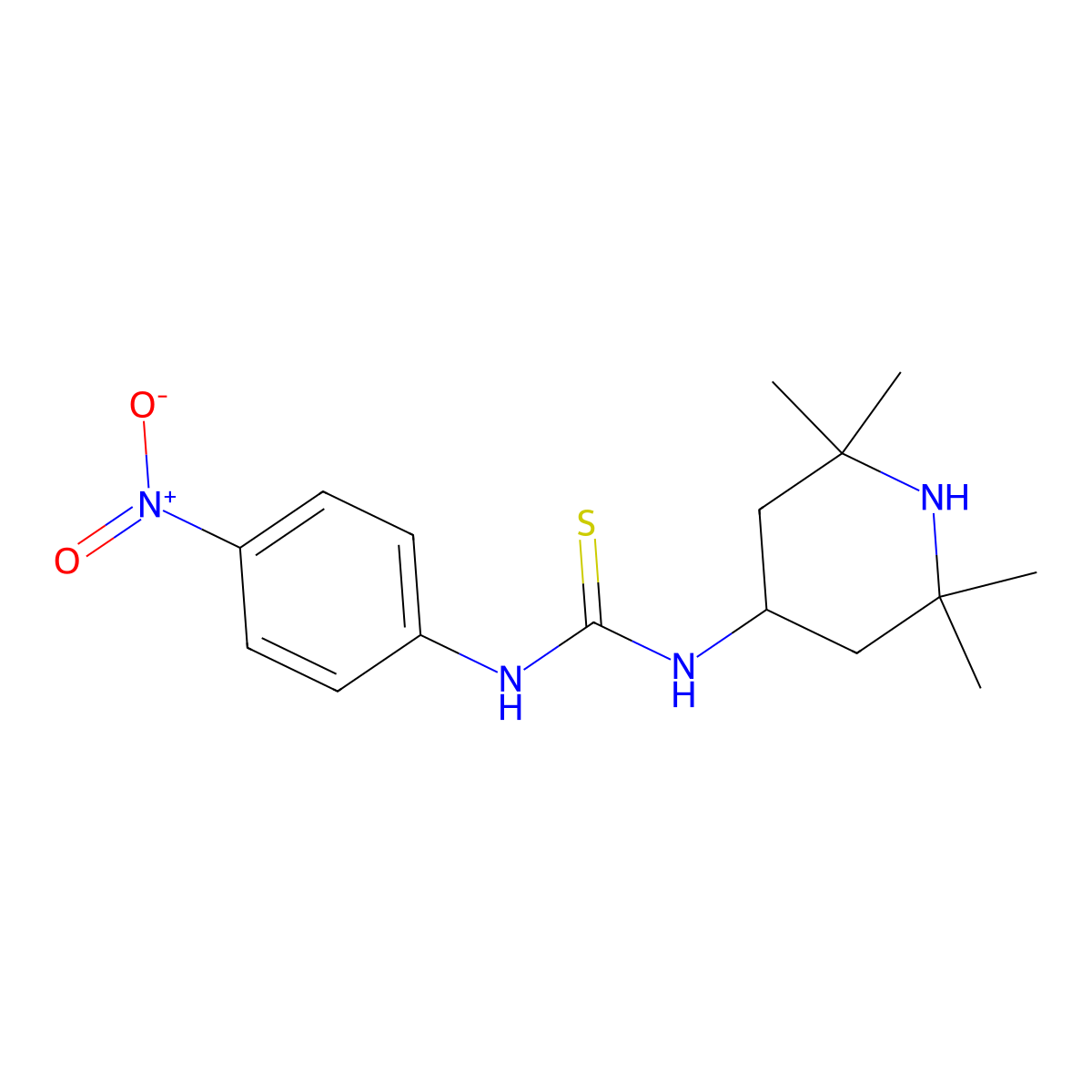 1-(4-Nitrophenyl)-3-(2,2,6,6-tetramethylpiperidin-4-yl)thiourea molecular structure, CAS 364338-50-1