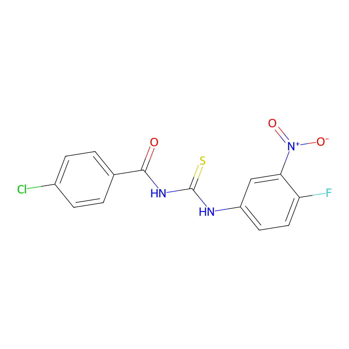 4-chloro-N-[(4-fluoro-3-nitrophenyl)carbamothioyl]benzamide molecular structure, CAS 364338-56-7