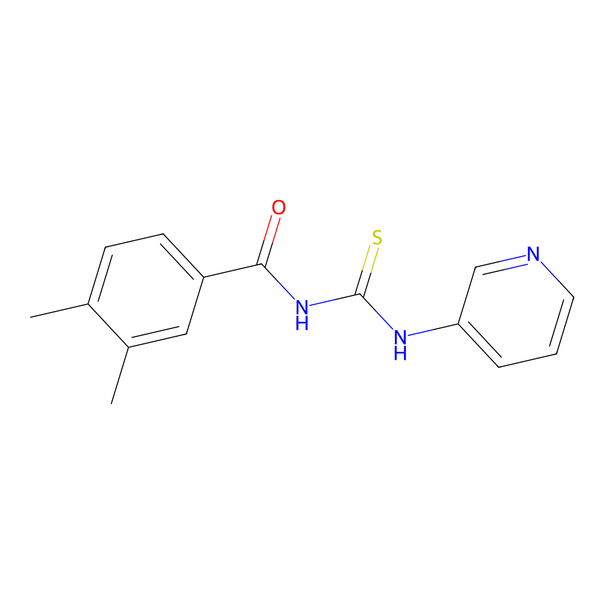 3,4-dimethyl-N-(pyridin-3-ylcarbamothioyl)benzamide molecular structure, CAS 364338-70-5