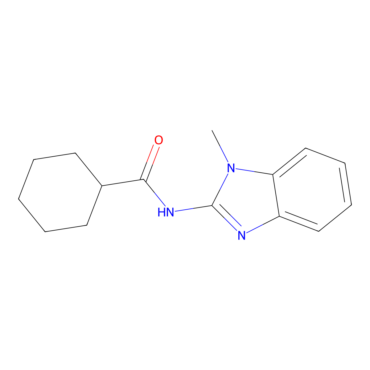 N-(1-methylbenzimidazol-2-yl)cyclohexanecarboxamide molecular structure, CAS 364338-75-0