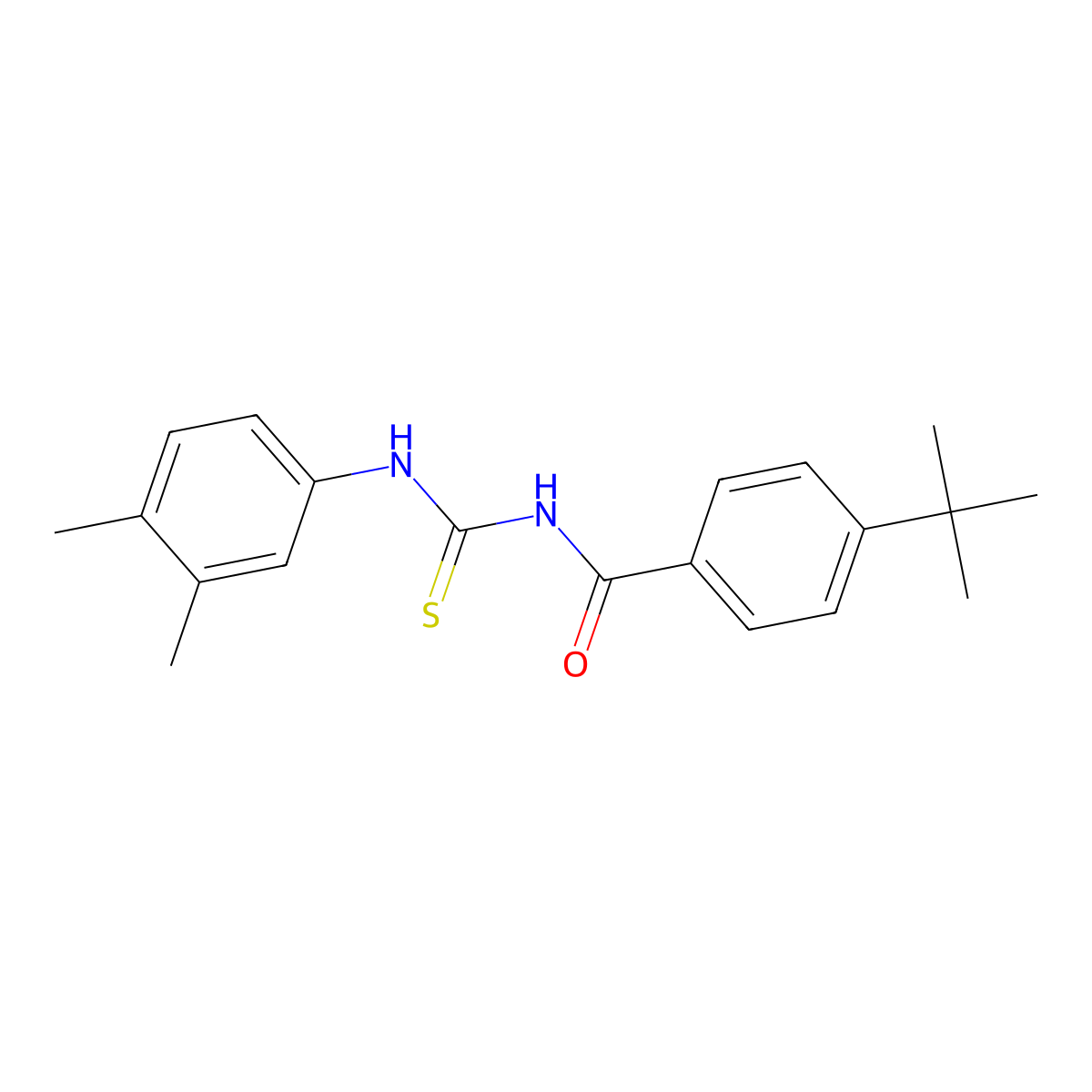 4-tert-butyl-N-[(3,4-dimethylphenyl)carbamothioyl]benzamide molecular structure, CAS 364338-78-3
