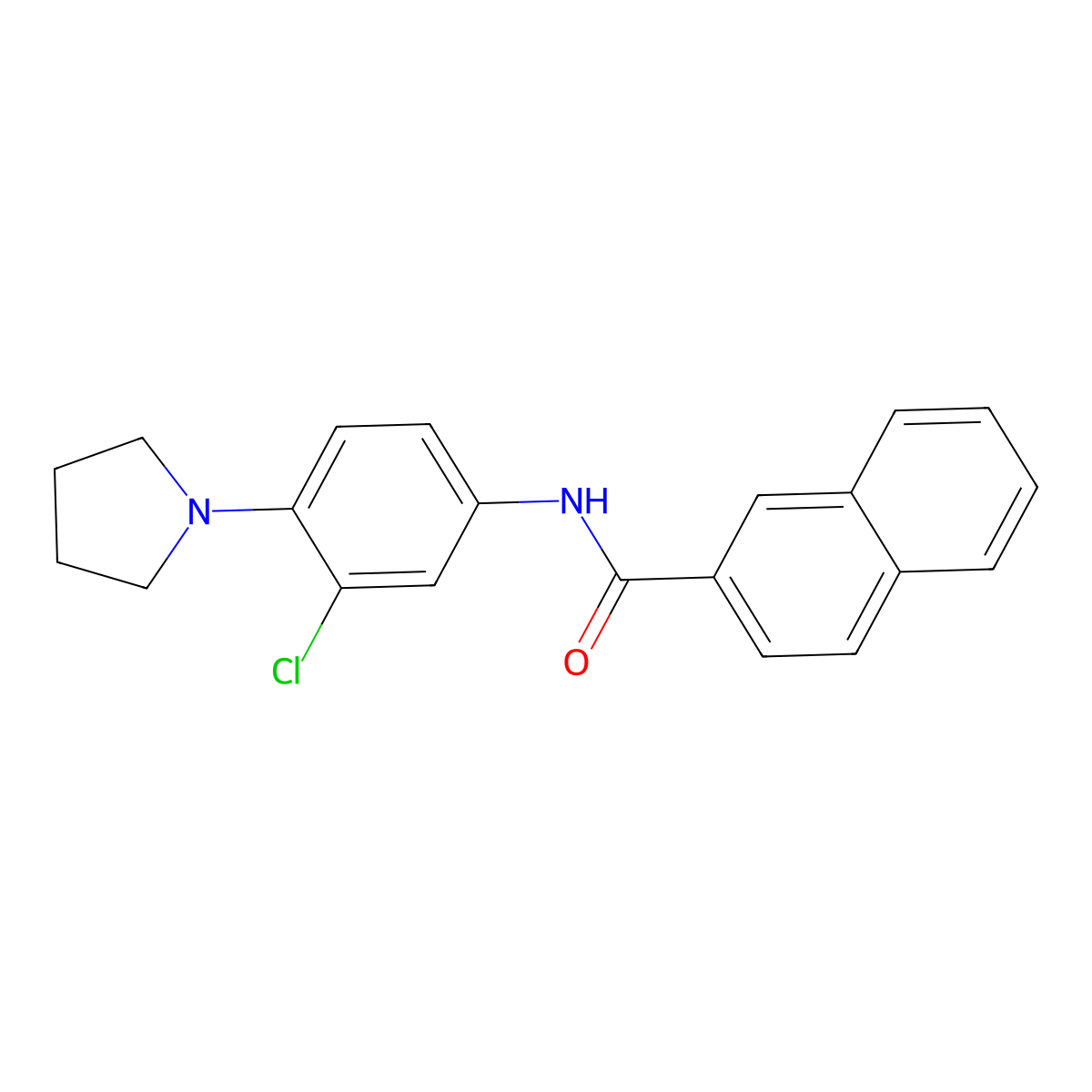 N-(3-chloro-4-pyrrolidin-1-ylphenyl)naphthalene-2-carboxamide molecular structure, CAS 364339-06-0