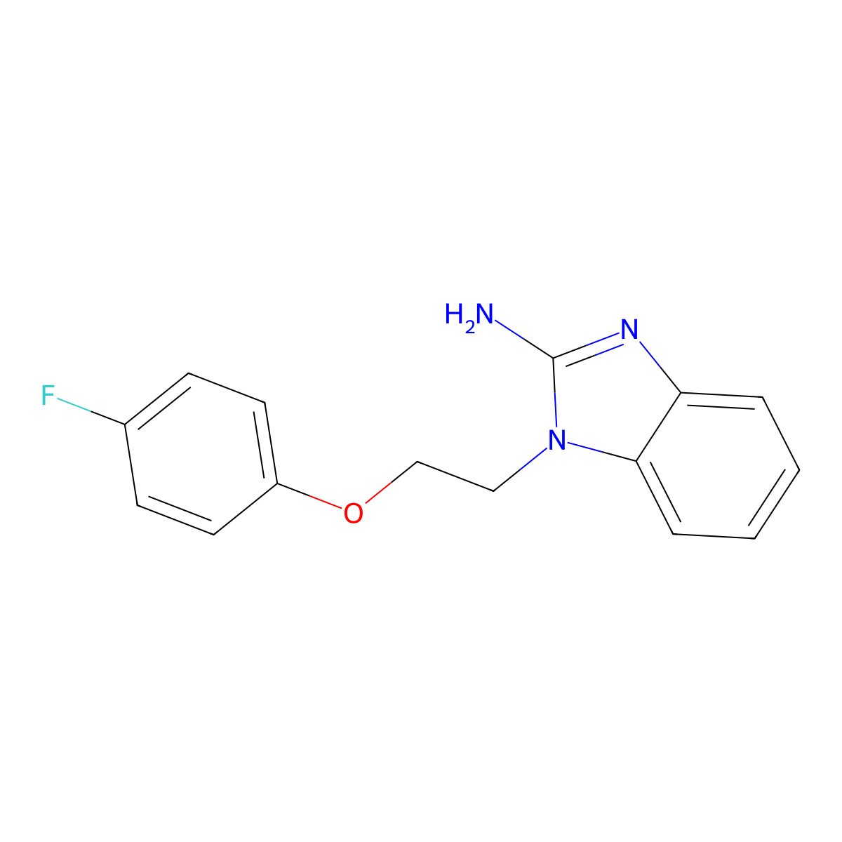 1-[2-(4-Fluoro-phenoxy)-ethyl]-1H-benzoimidazol-2-ylamine molecular structure, CAS 364339-37-7