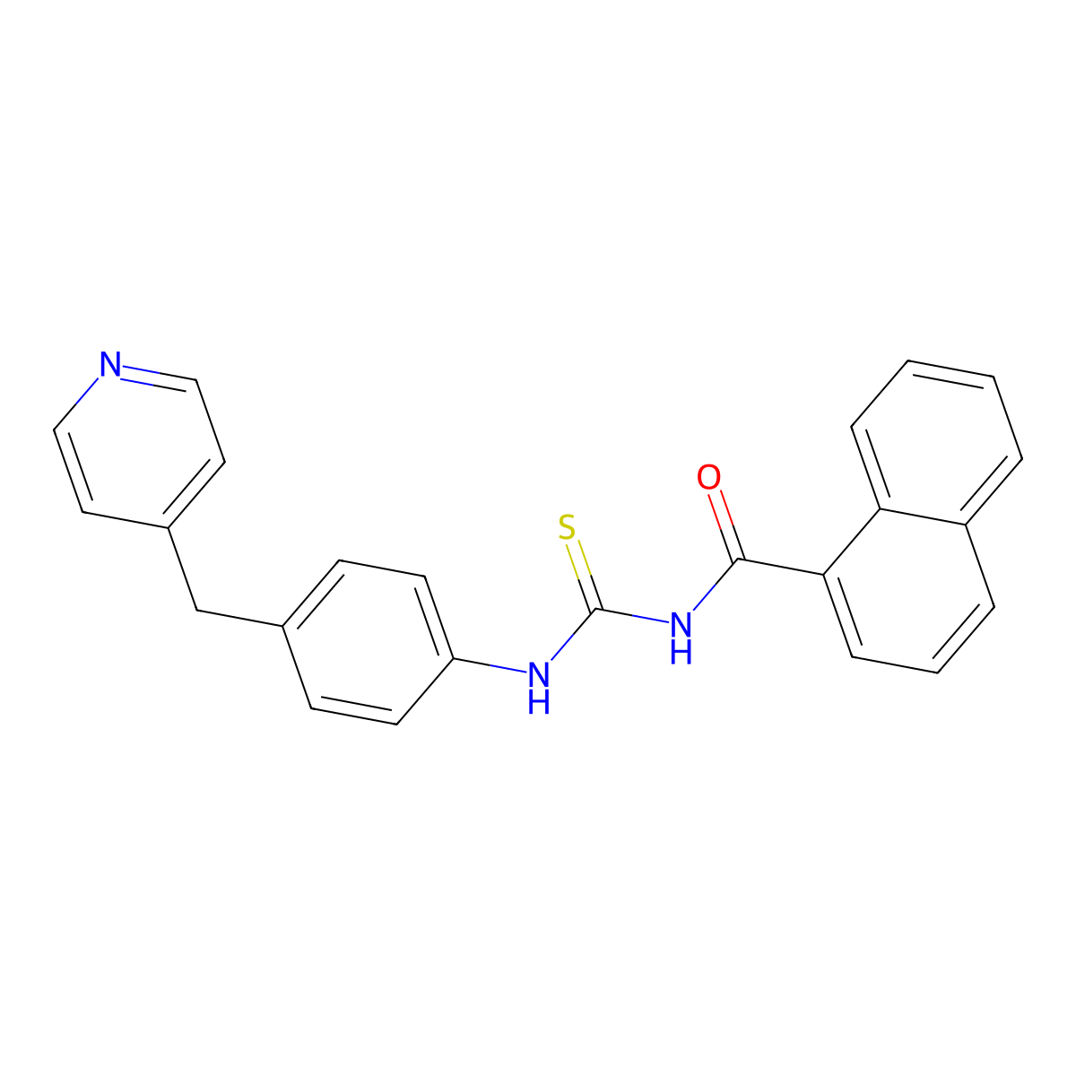 N-[[4-(pyridin-4-ylmethyl)phenyl]carbamothioyl]naphthalene-1-carboxamide molecular structure, CAS 364339-41-3