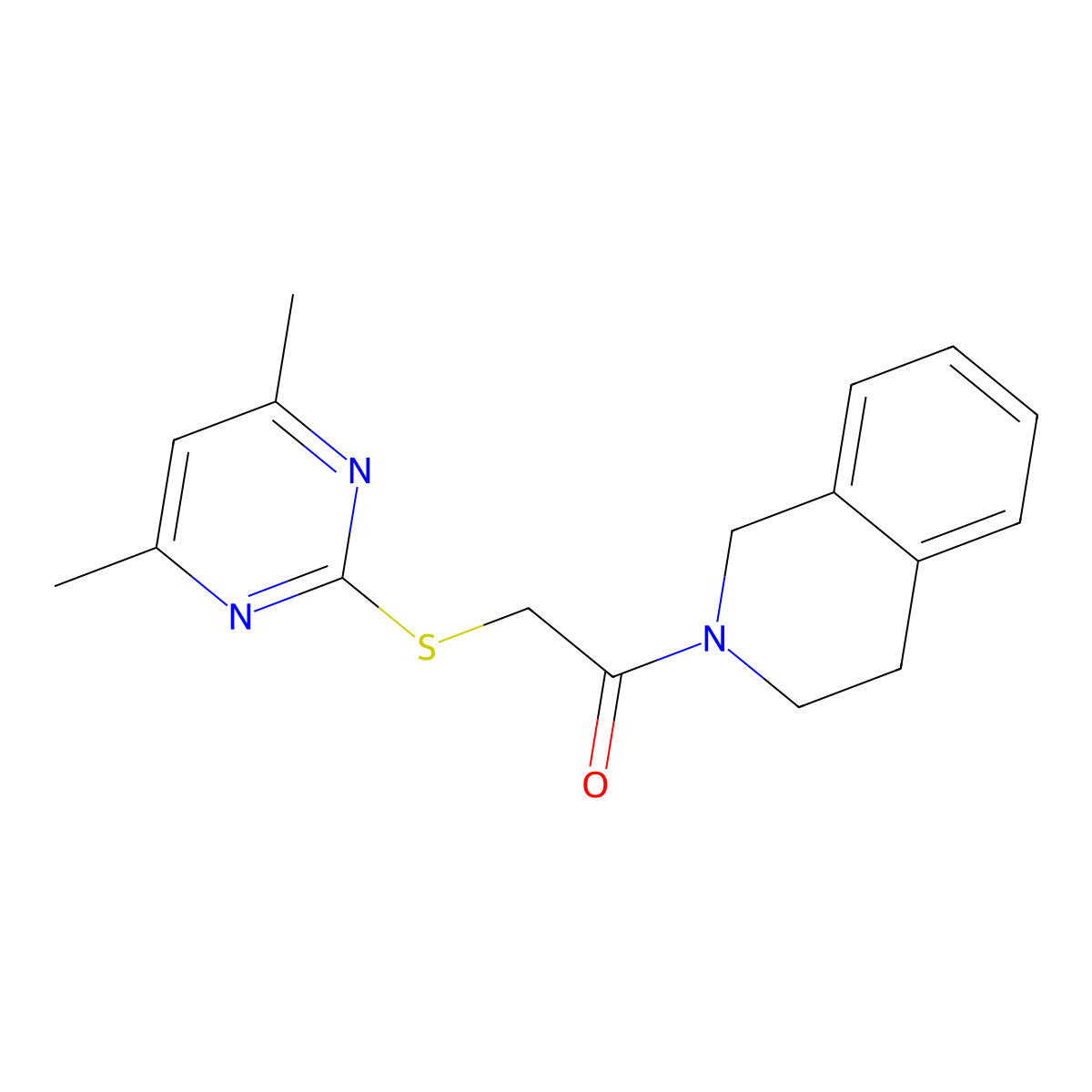 1-(3,4-dihydro-1H-isoquinolin-2-yl)-2-(4,6-dimethylpyrimidin-2-yl)sulfanylethanone molecular structure, CAS 364339-76-4
